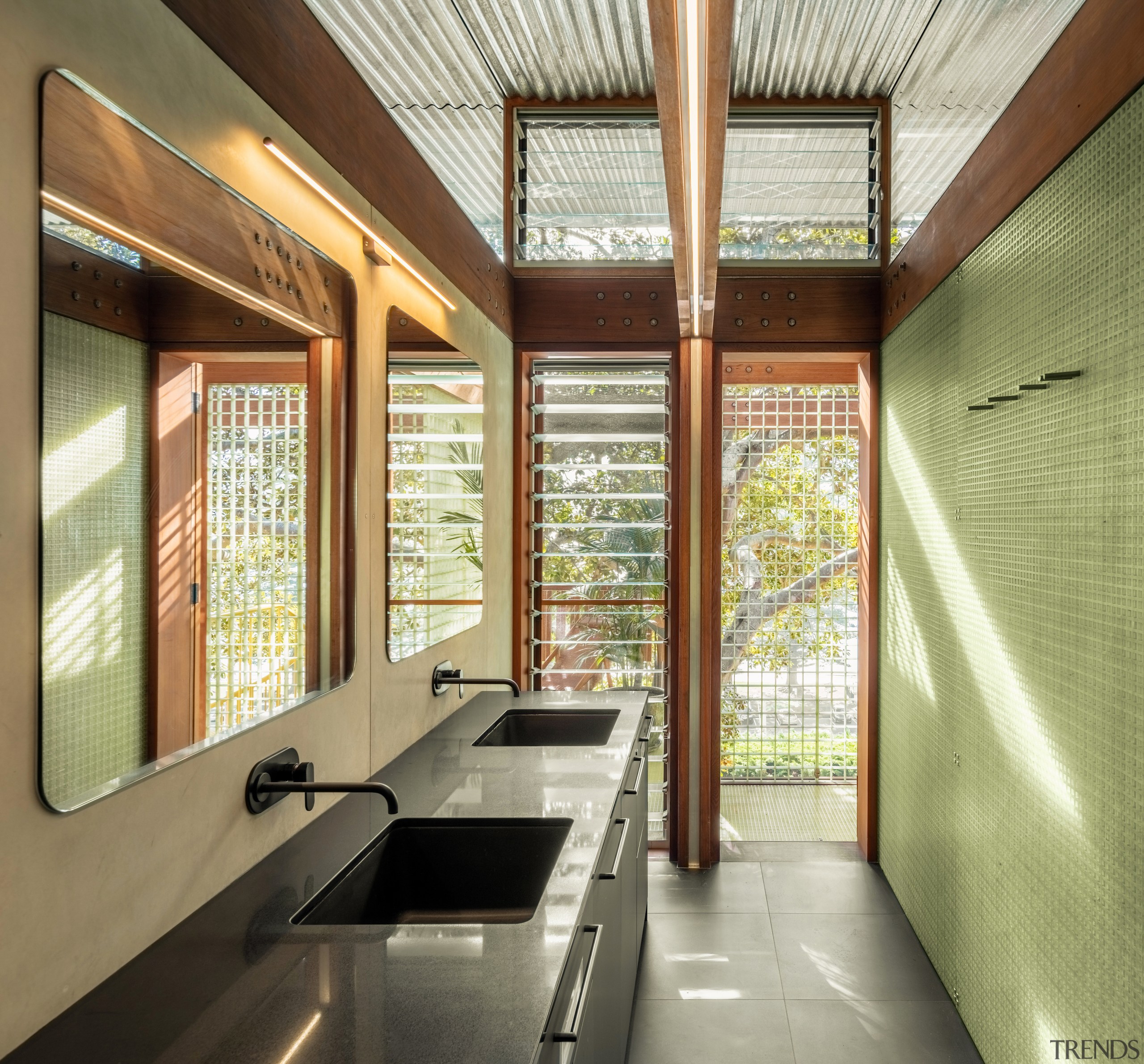 Bathroom – every room connects to the natural 