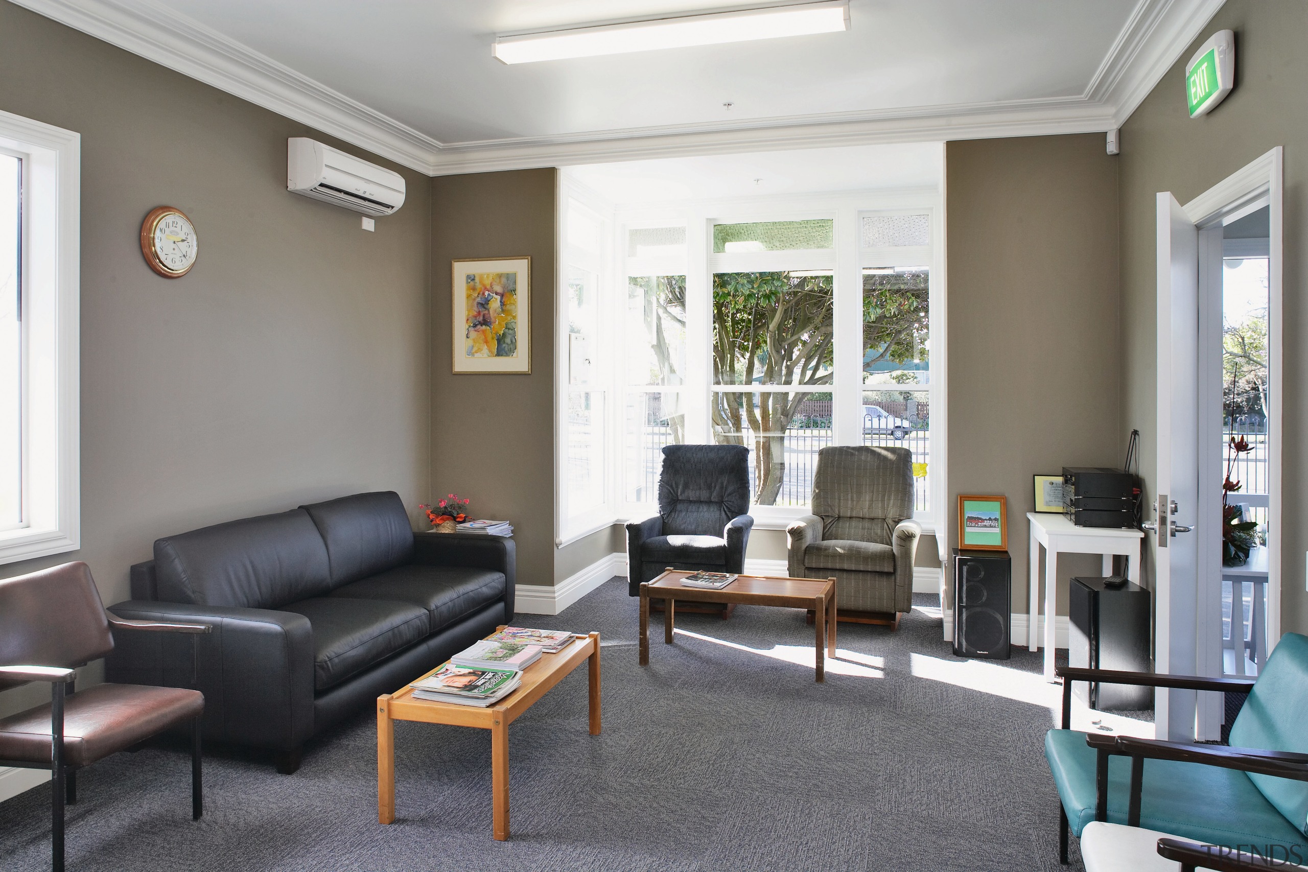 The traditional exterior of the new Canterbury Charity furniture, interior design, living room, real estate, room, waiting room, gray, white