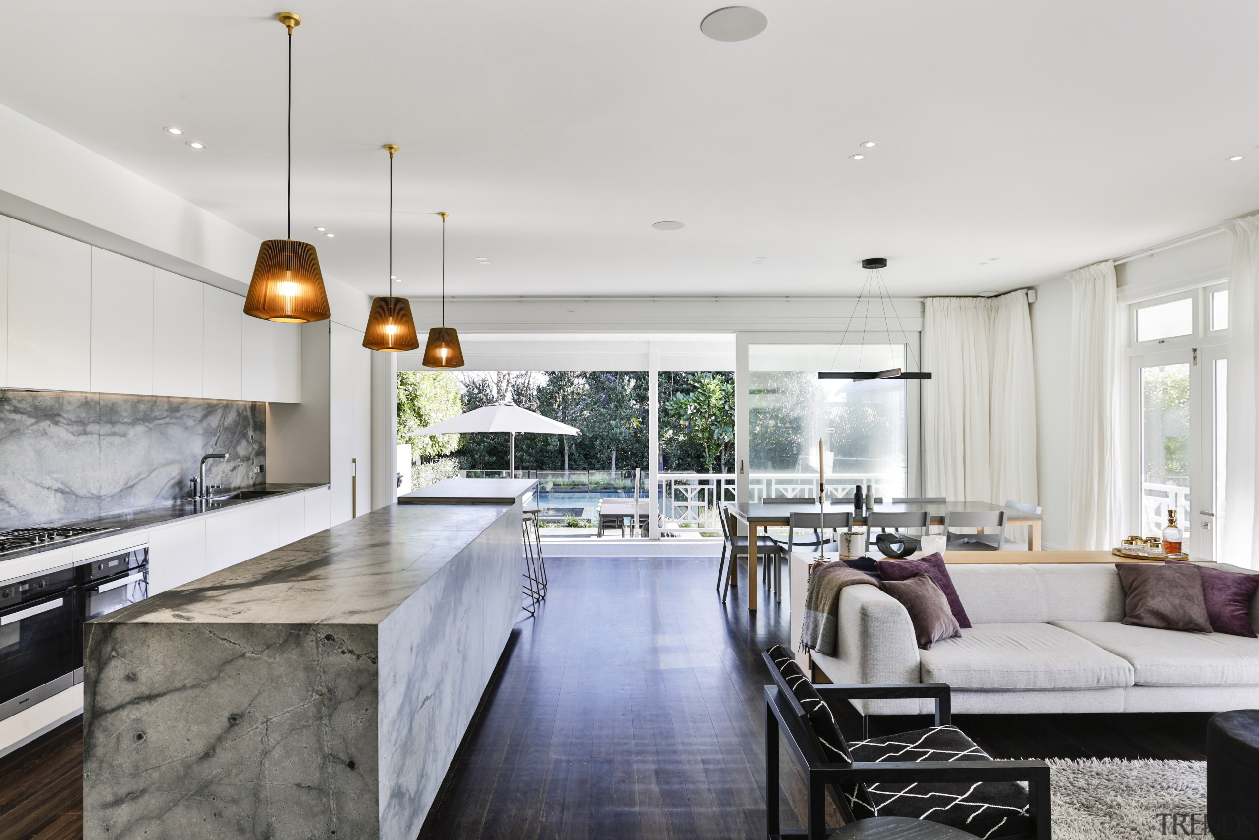 Winner – Matt Brew Architect – 2018 TIDA house, interior design, living room, real estate, white, gray