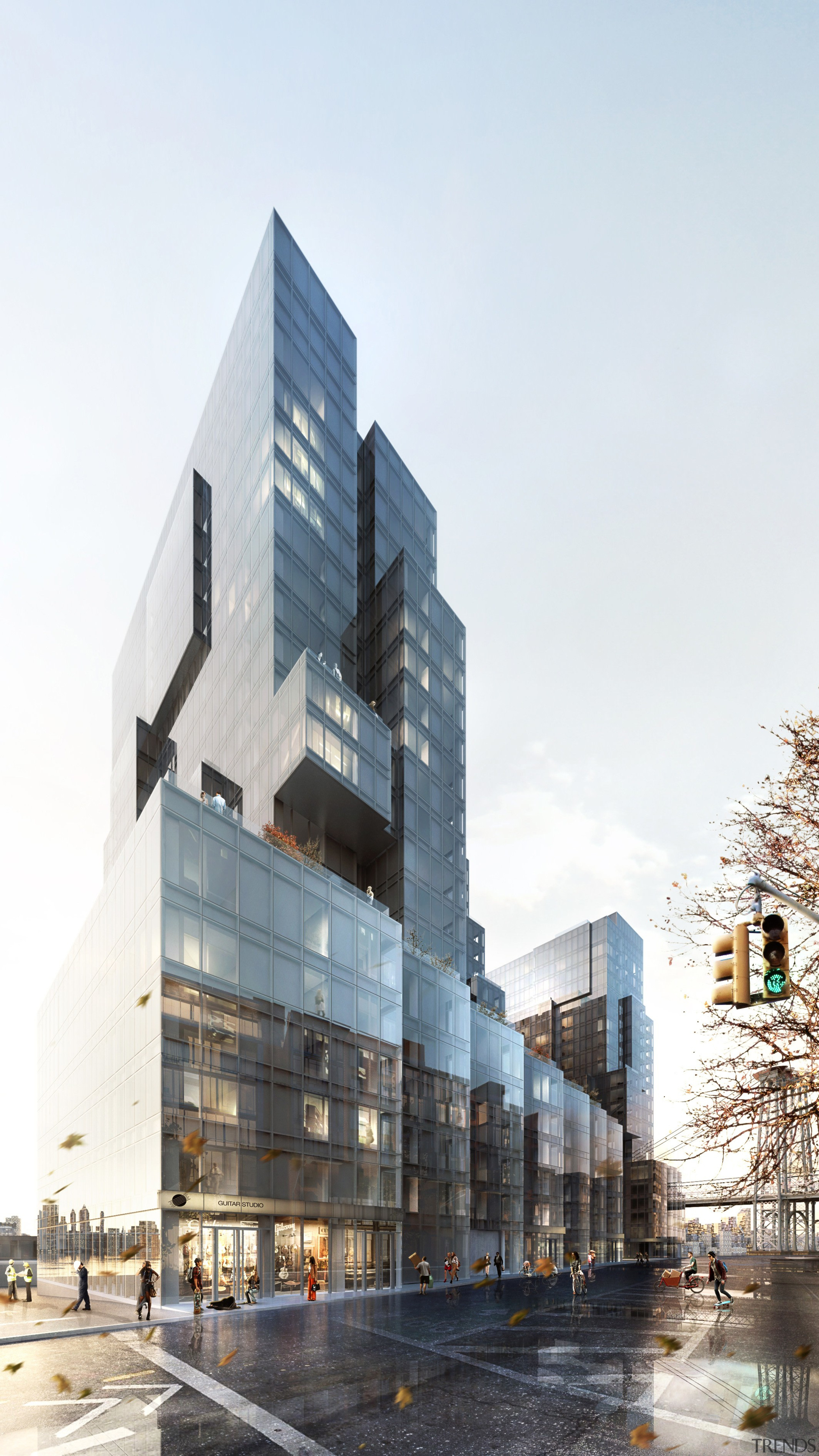 ODA New York has spent the past decade apartment, architecture, building, commercial building, condominium, corporate headquarters, daytime, facade, headquarters, metropolis, mixed use, reflection, sky, skyscraper, tower block, white