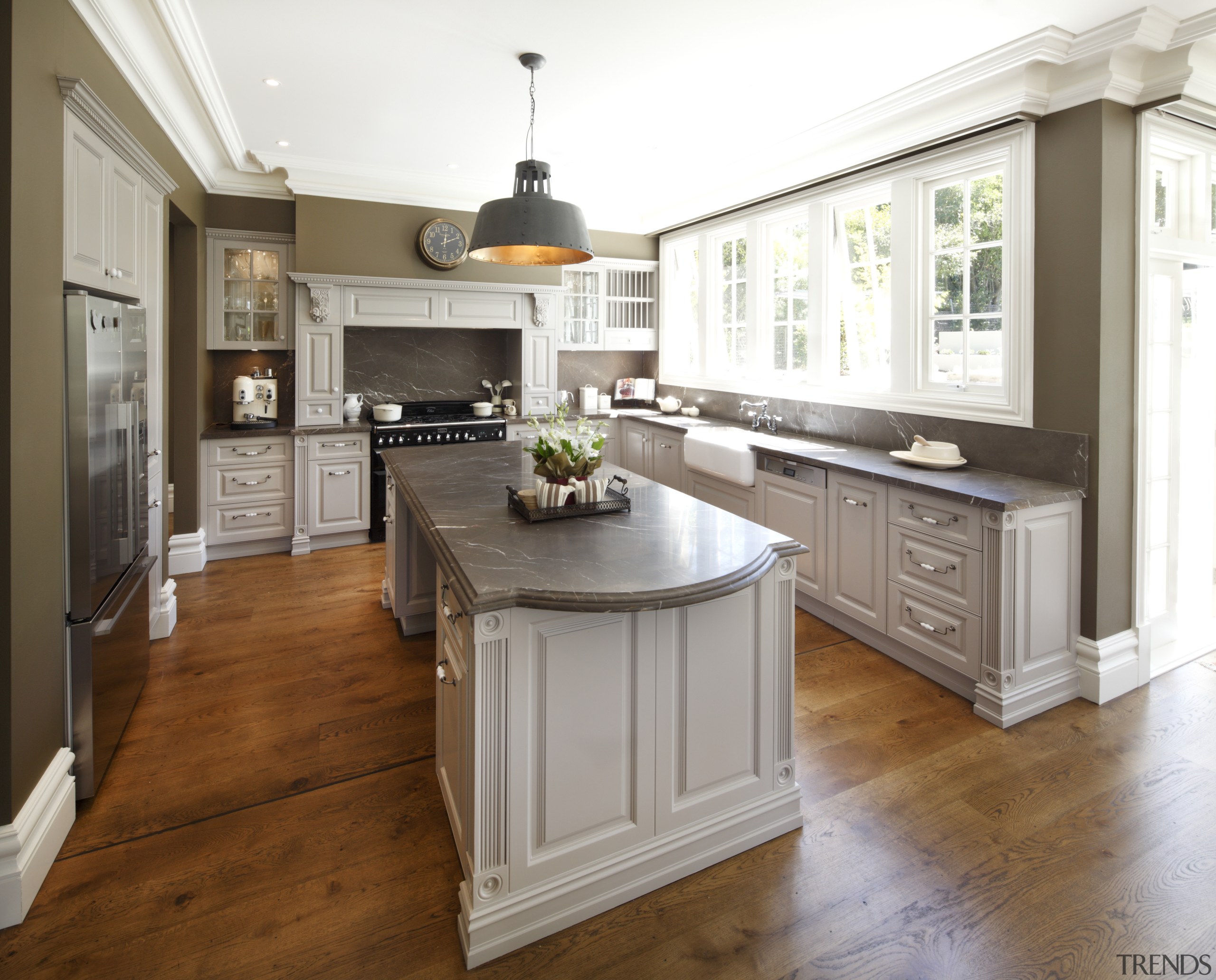This traditional workspace is by Wonderful Kitchens cabinetry, countertop, cuisine classique, floor, flooring, hardwood, interior design, kitchen, laminate flooring, room, wood flooring, white, brown