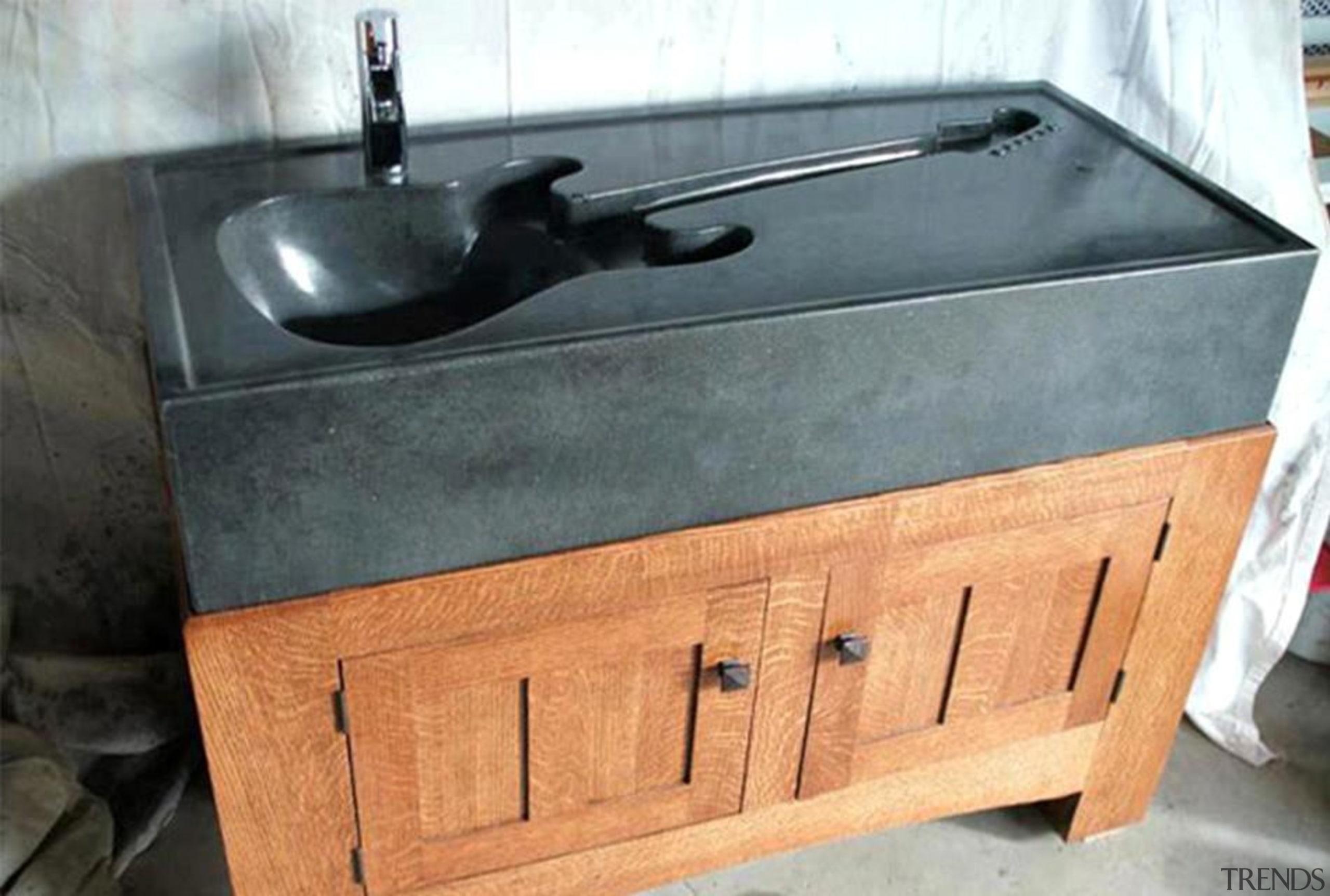 A washbasin is a washbasin is a washbasin plumbing fixture, sink, wood stain, gray, orange