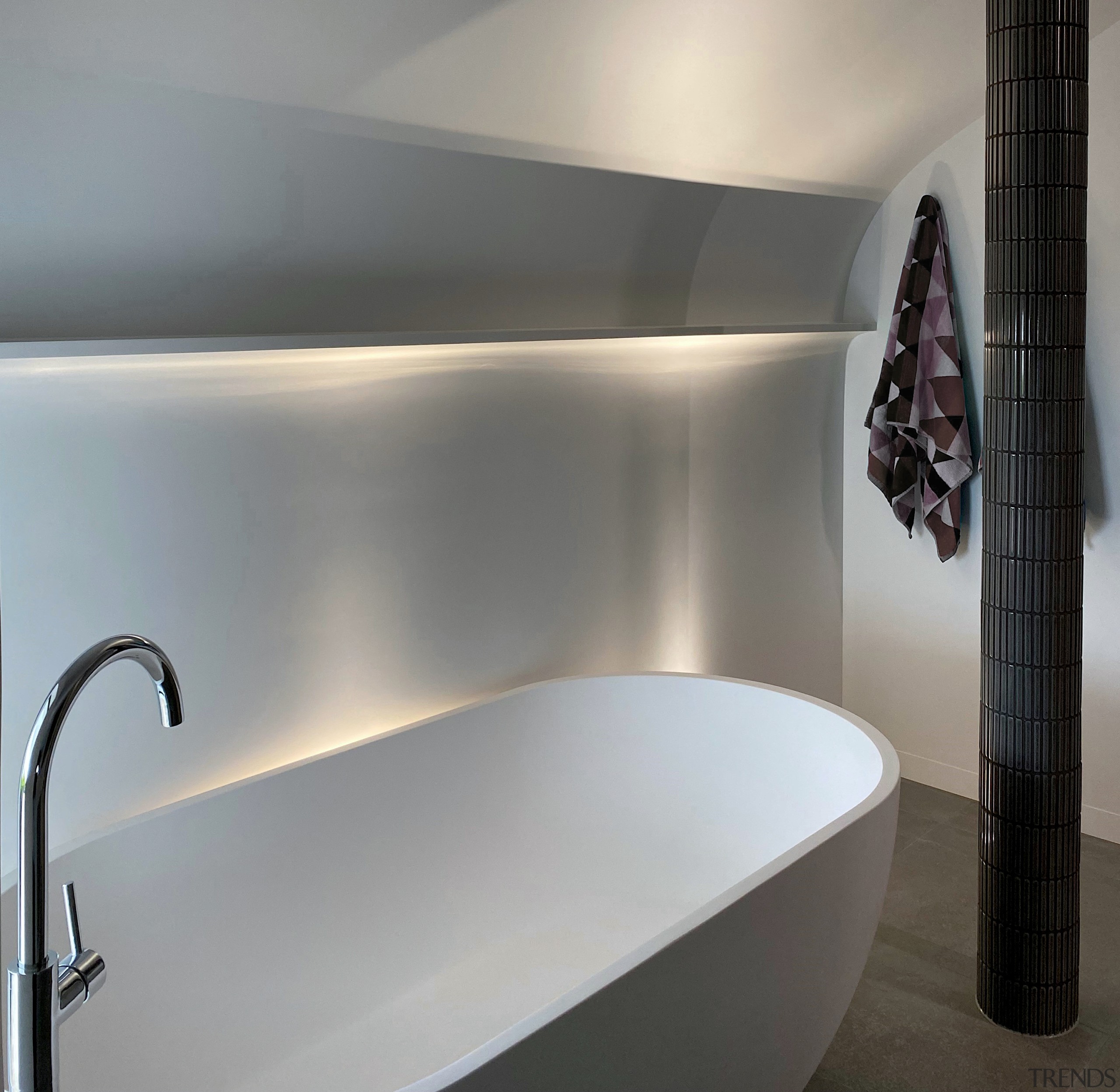 The elegant Alberta stone bath freestanding tub. 