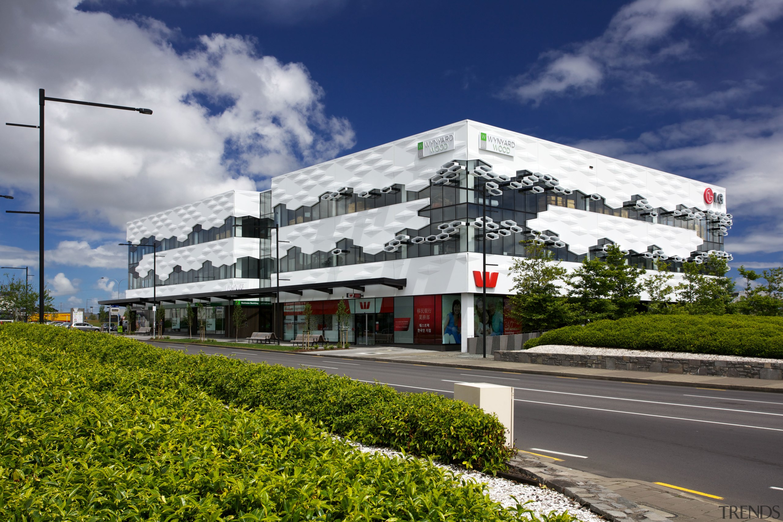 The Crossing at Highbrook Business Park was constructed architecture, building, condominium, corporate headquarters, metropolitan area, mixed use, real estate, sky, gray