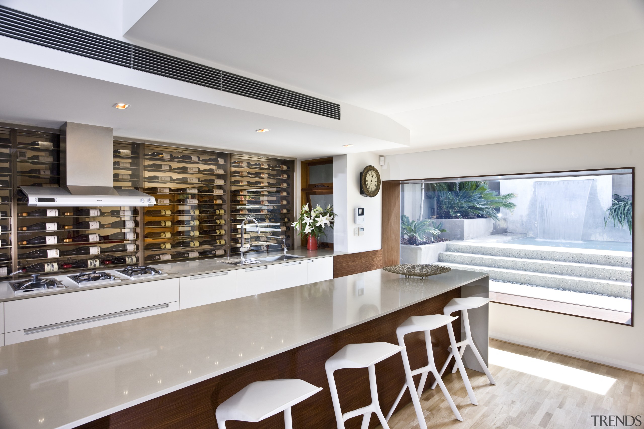 View of contemporary kitchen - View of contemporary countertop, interior design, kitchen, real estate, white