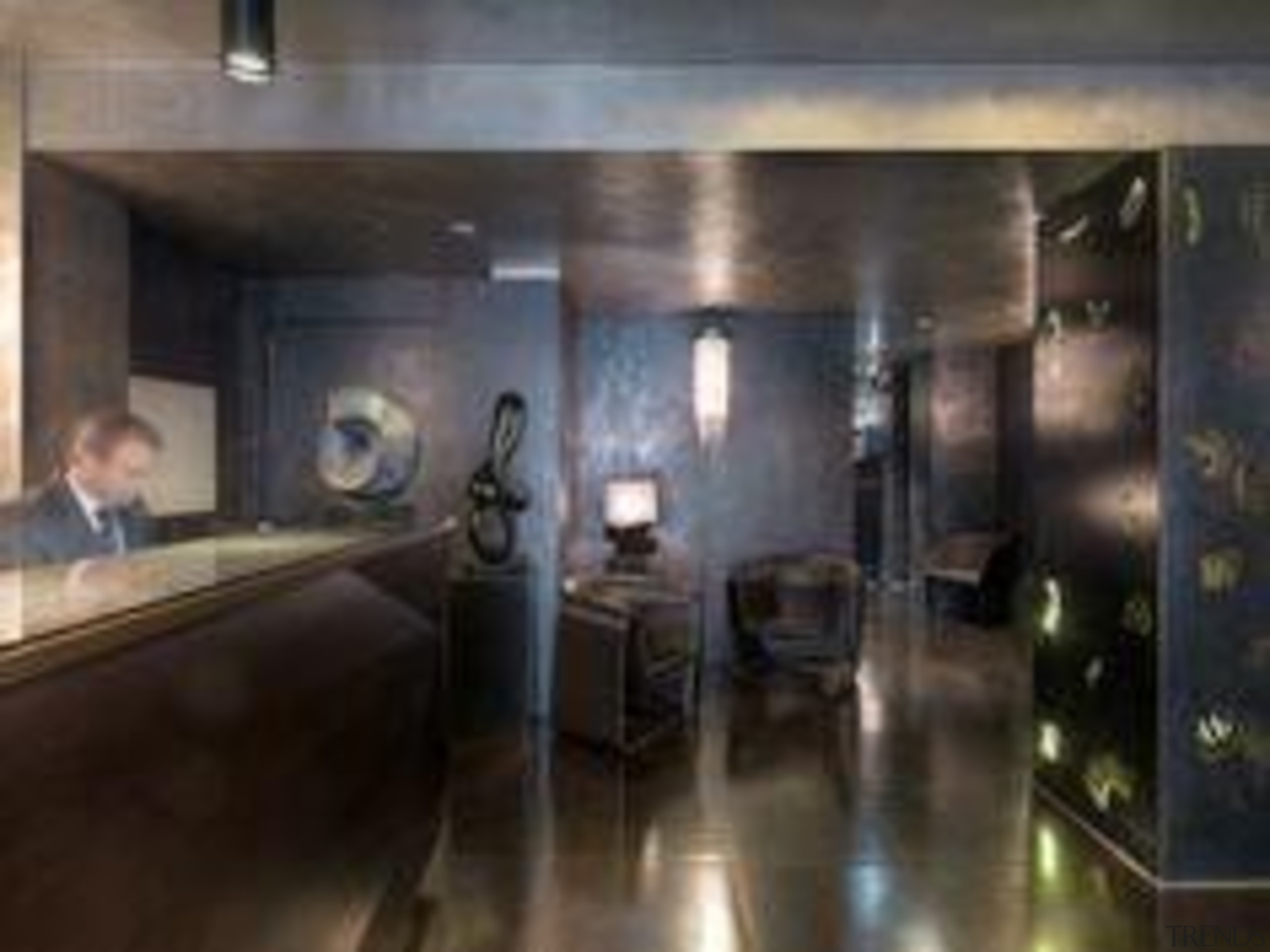 Thin ceramic tiles for floors, walls and exteriors ceiling, interior design, lobby, black, gray