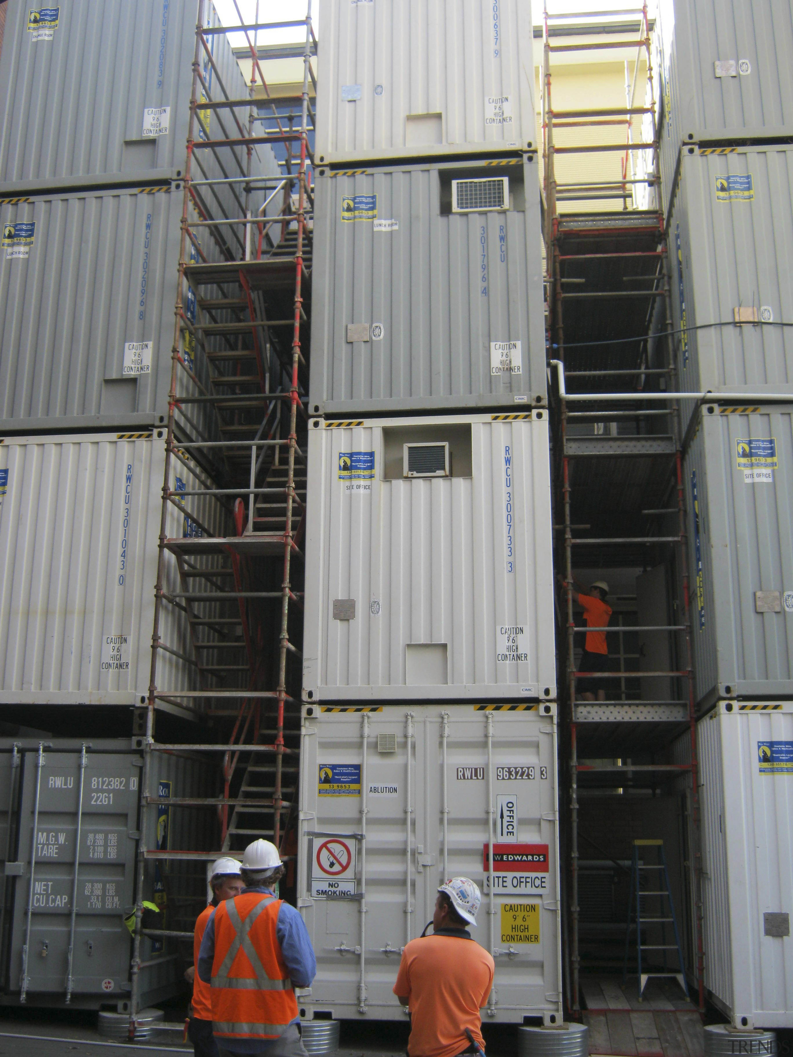 Royal Wolf Australia Pty Limited provided onsite accommodation building, facade, shipping container, gray, black