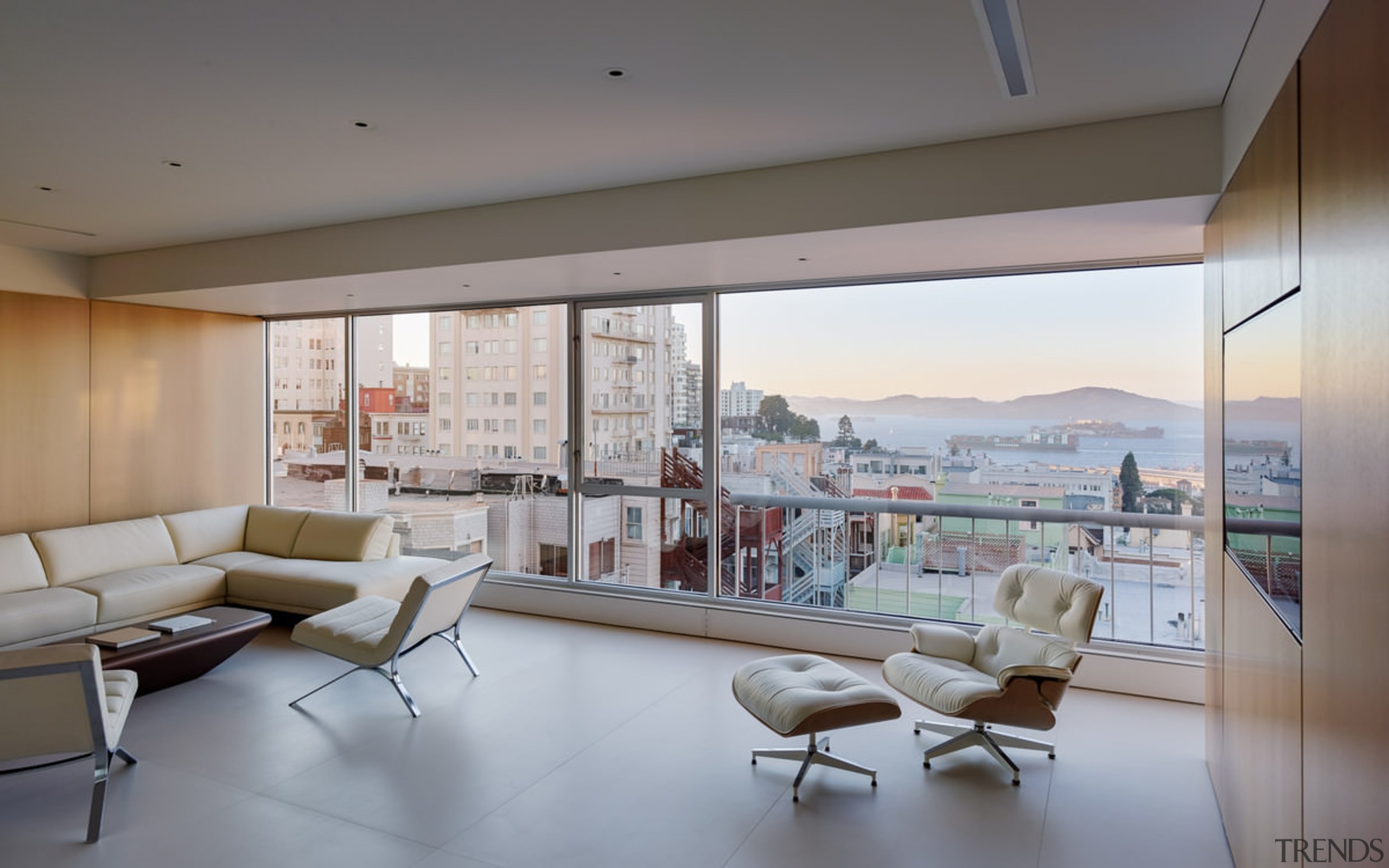 Alcatraz in the afternoon - Alcatraz in the apartment, architecture, ceiling, condominium, daylighting, floor, house, interior design, living room, penthouse apartment, property, real estate, window, gray