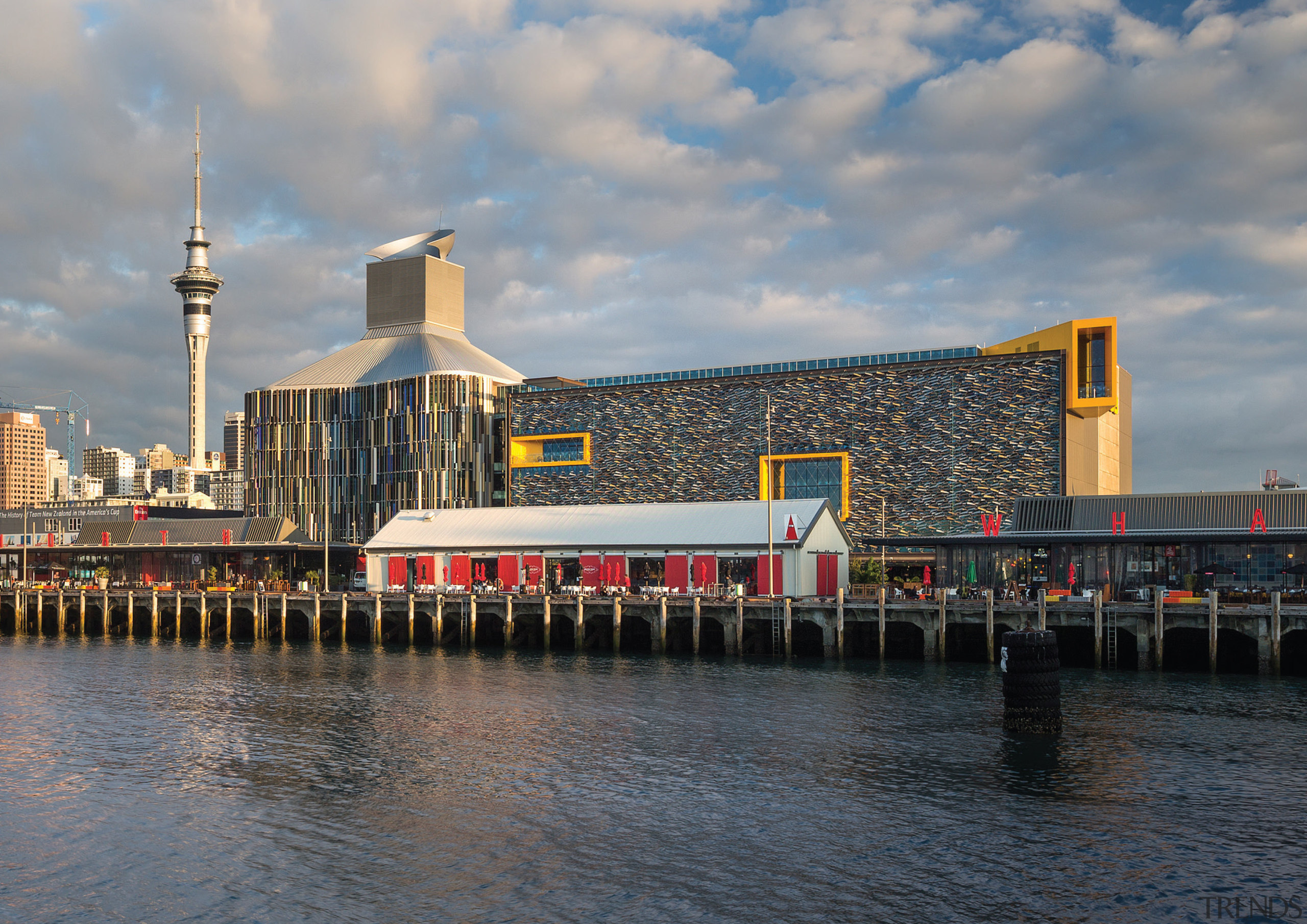 ASBs new headquarters dominates the rejuvenated Auckland waterfront, city, reflection, sky, water, waterway, gray