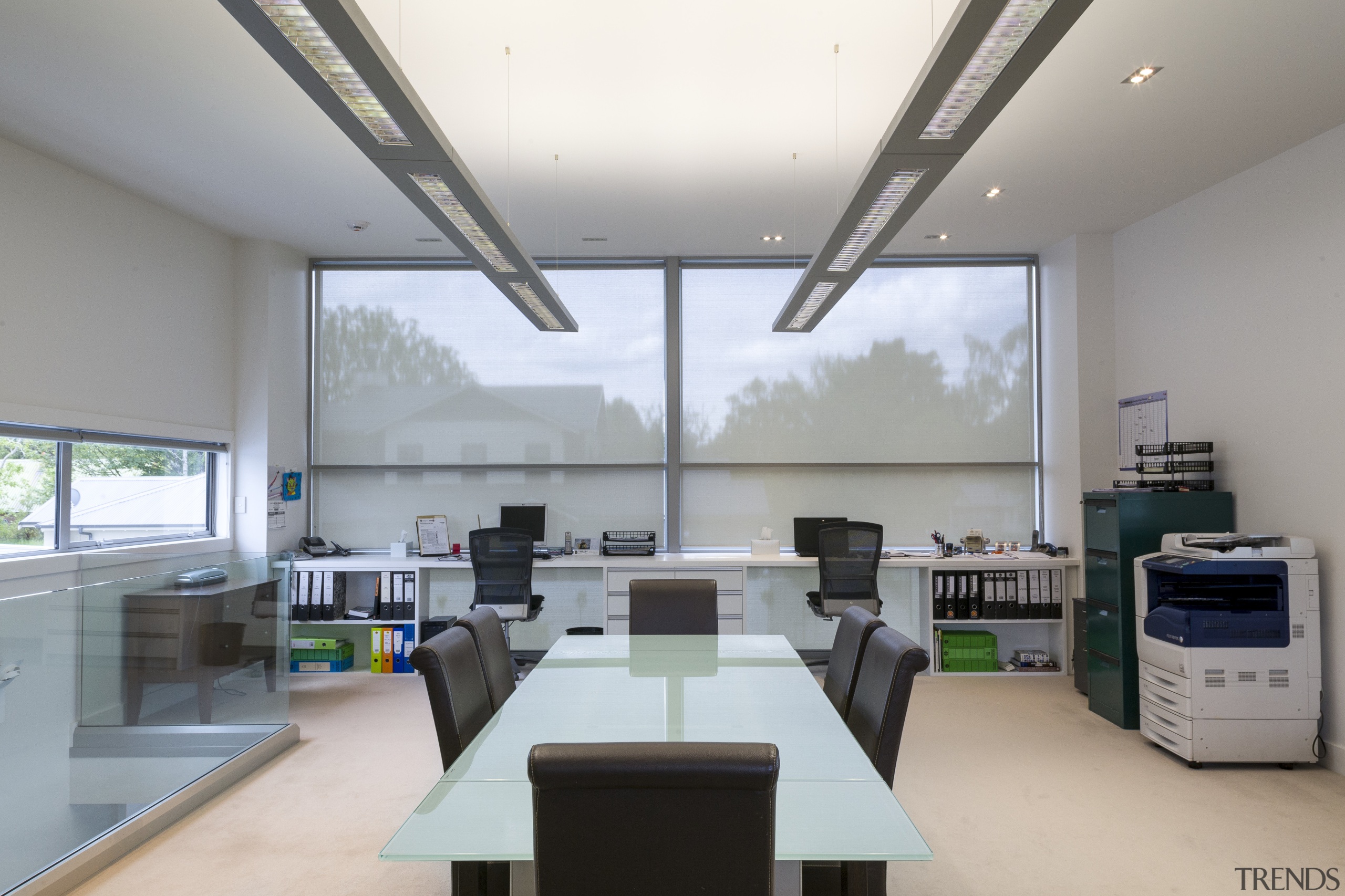 Contemporary new home - Contemporary new home - daylighting, interior design, office, gray, white