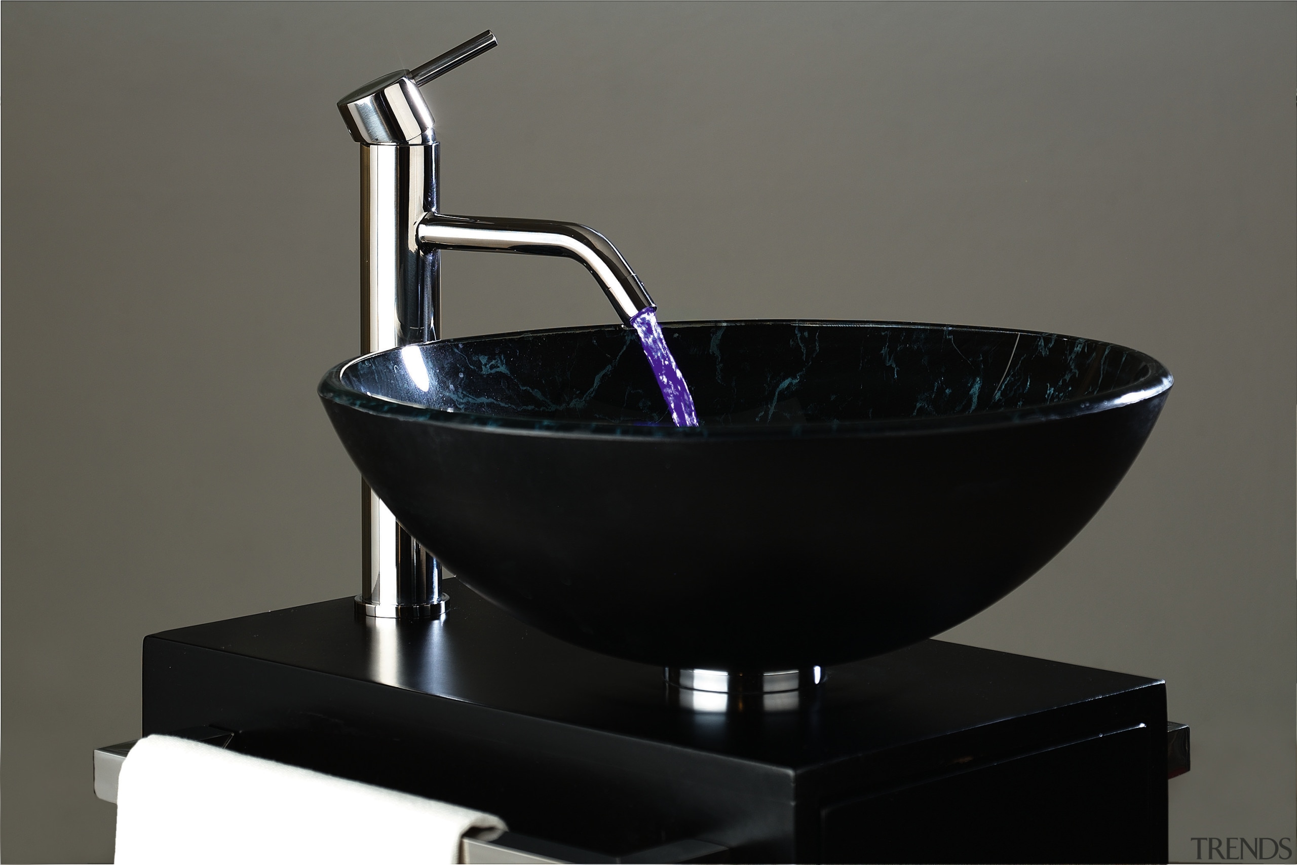 A view of some bathroomware from Equa. - bathroom sink, ceramic, plumbing fixture, product design, sink, tap, gray, black