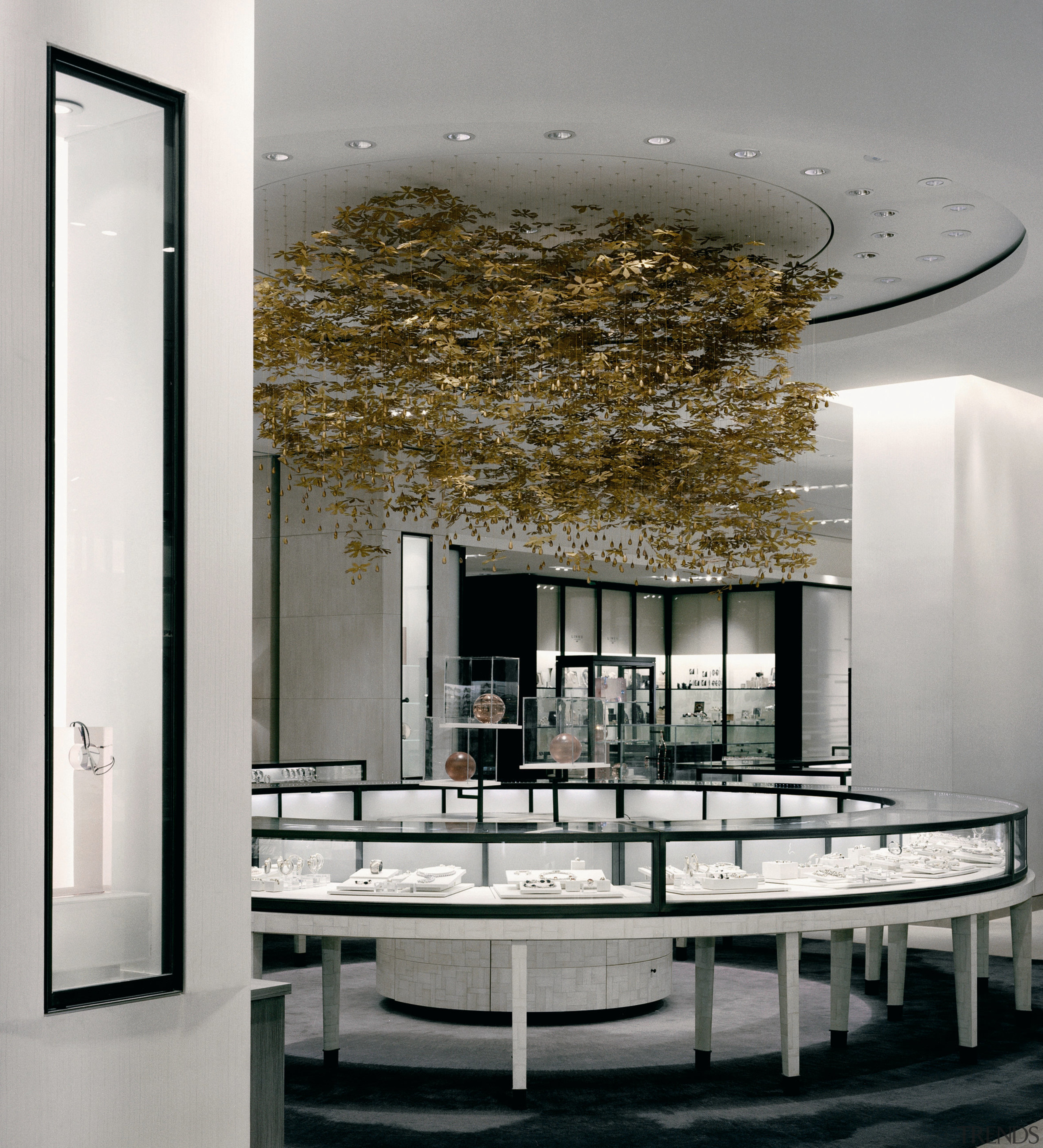 view of the spectacular gold ceiling in the architecture, ceiling, furniture, interior design, table, gray, white