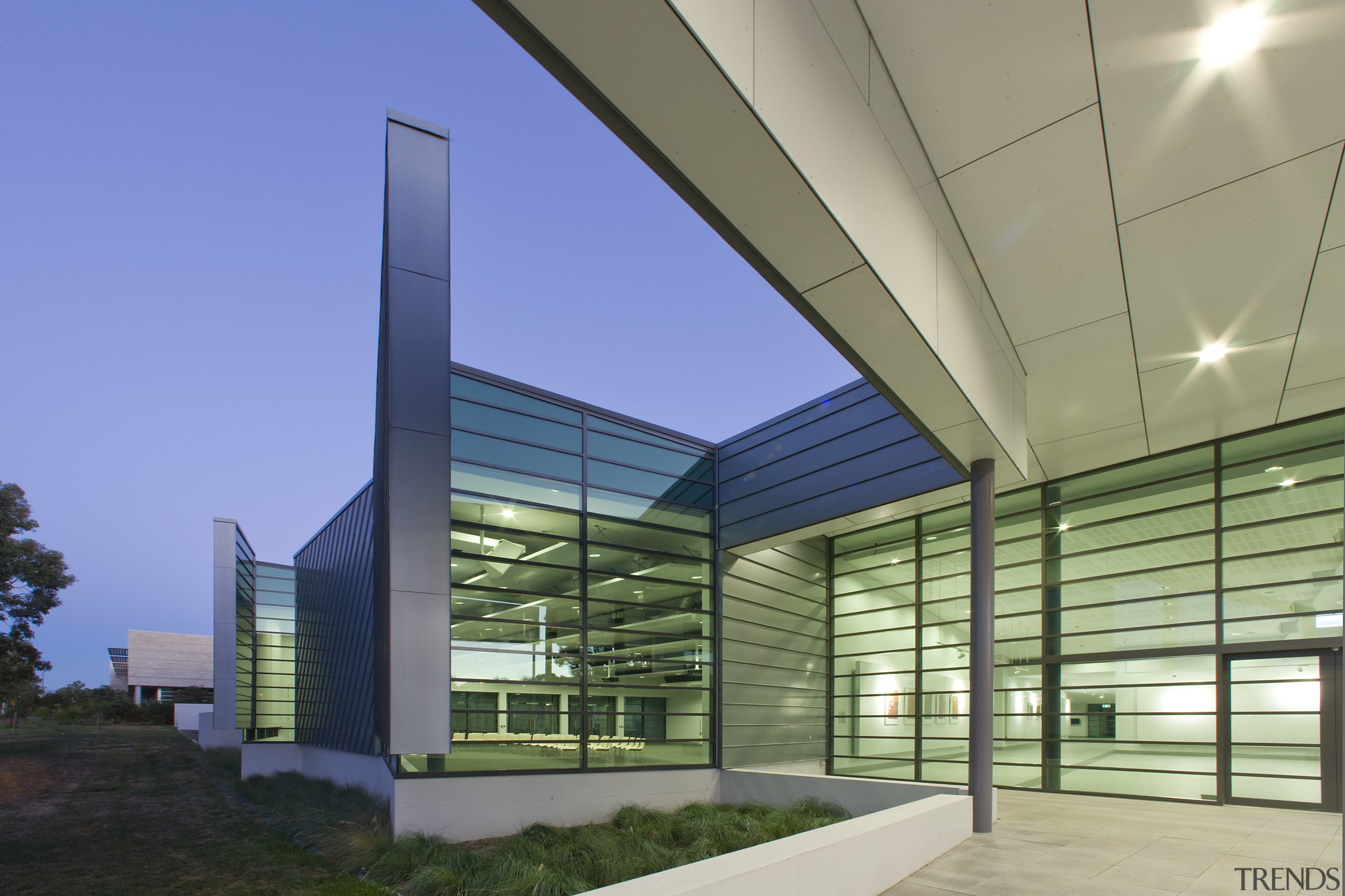 Exterior view of the National Centre for Social architecture, building, corporate headquarters, daylighting, facade, headquarters, house, mixed use, real estate, structure, blue