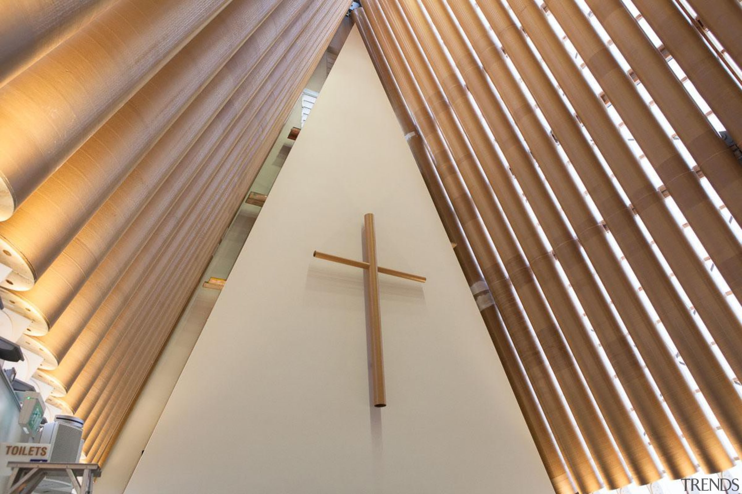 EXCELLENCE AWARDChristchurch Transitional Cathedral (2 of 4) architecture, ceiling, daylighting, facade, line, roof, structure, wood, brown, gray