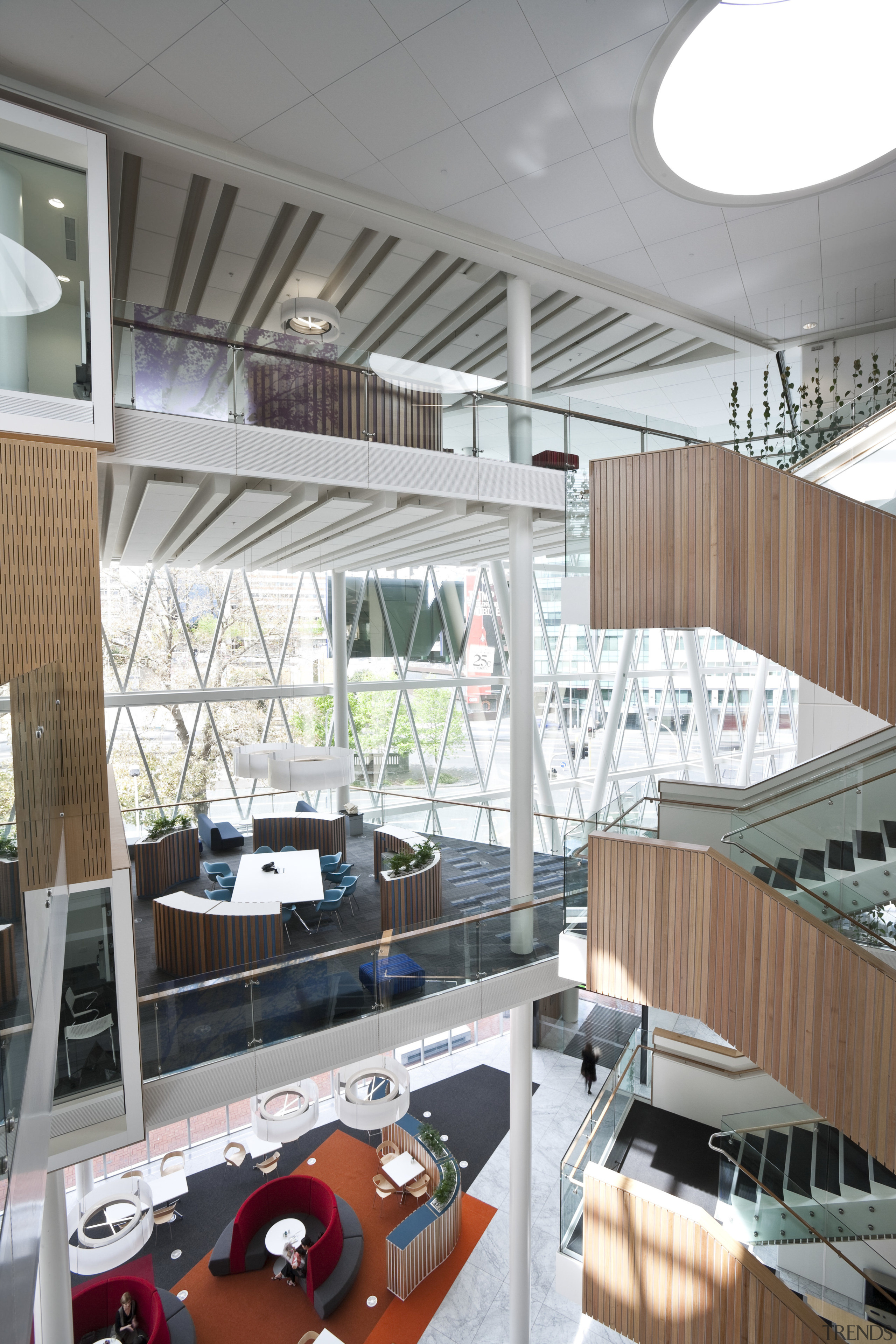 The NZI building is New Zealands first office architecture, daylighting, interior design, window, white, gray