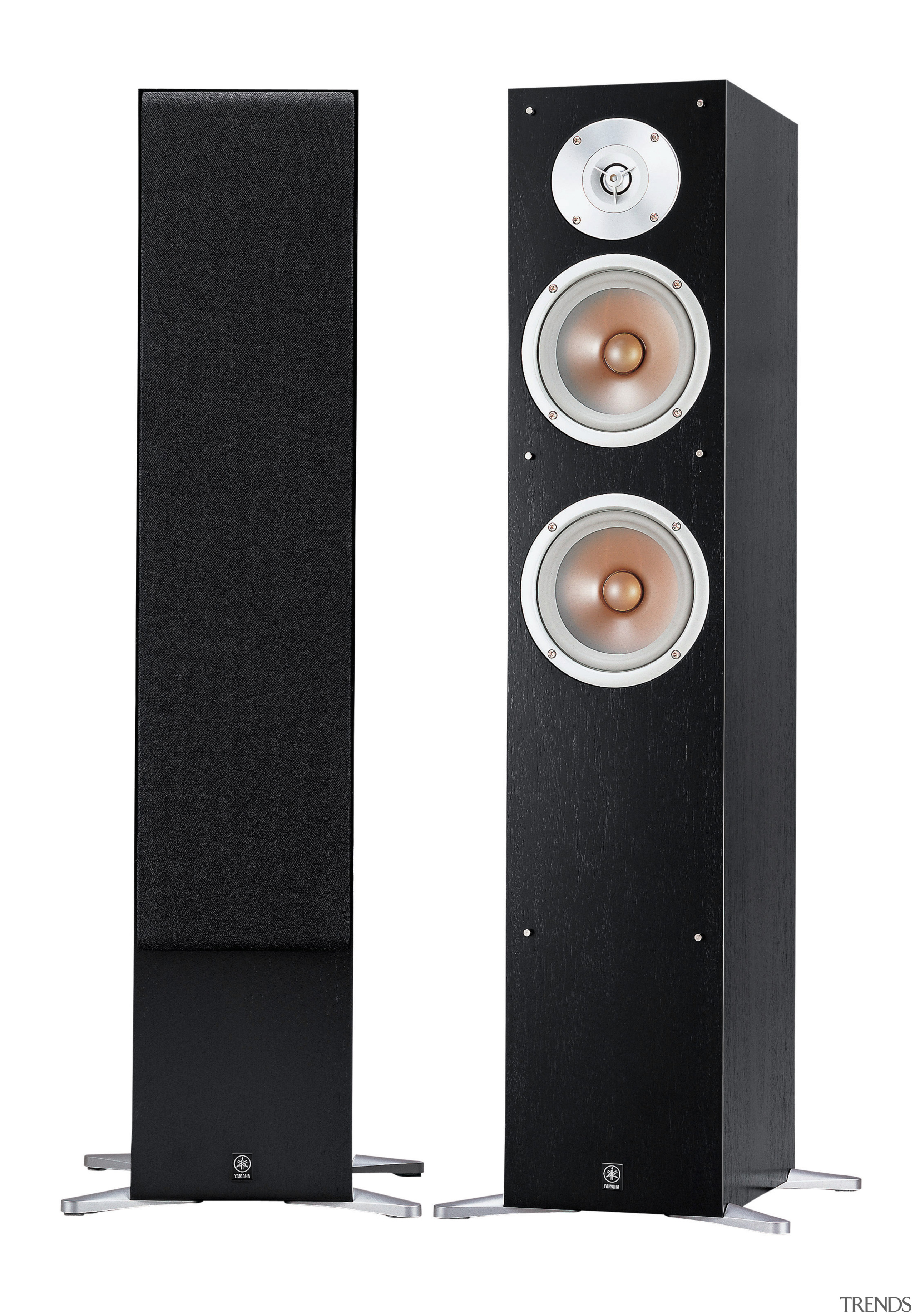 view of the yamaha speakers - view of audio, audio equipment, computer speaker, loudspeaker, multimedia, product, product design, sound box, white, black