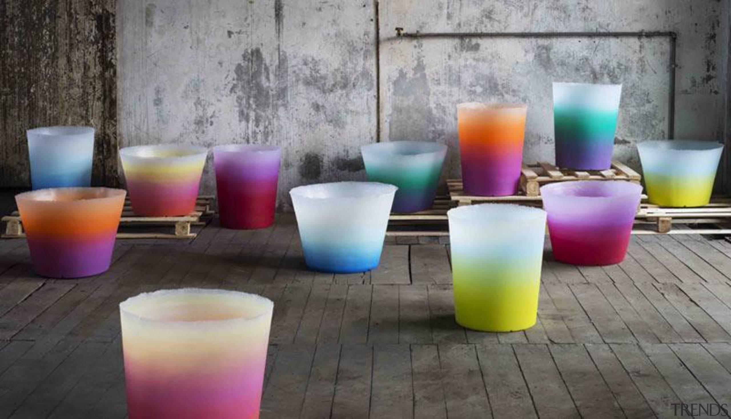 There’s a whole spectrum of colour to enjoy candle, glass, lighting, purple, table, gray, black