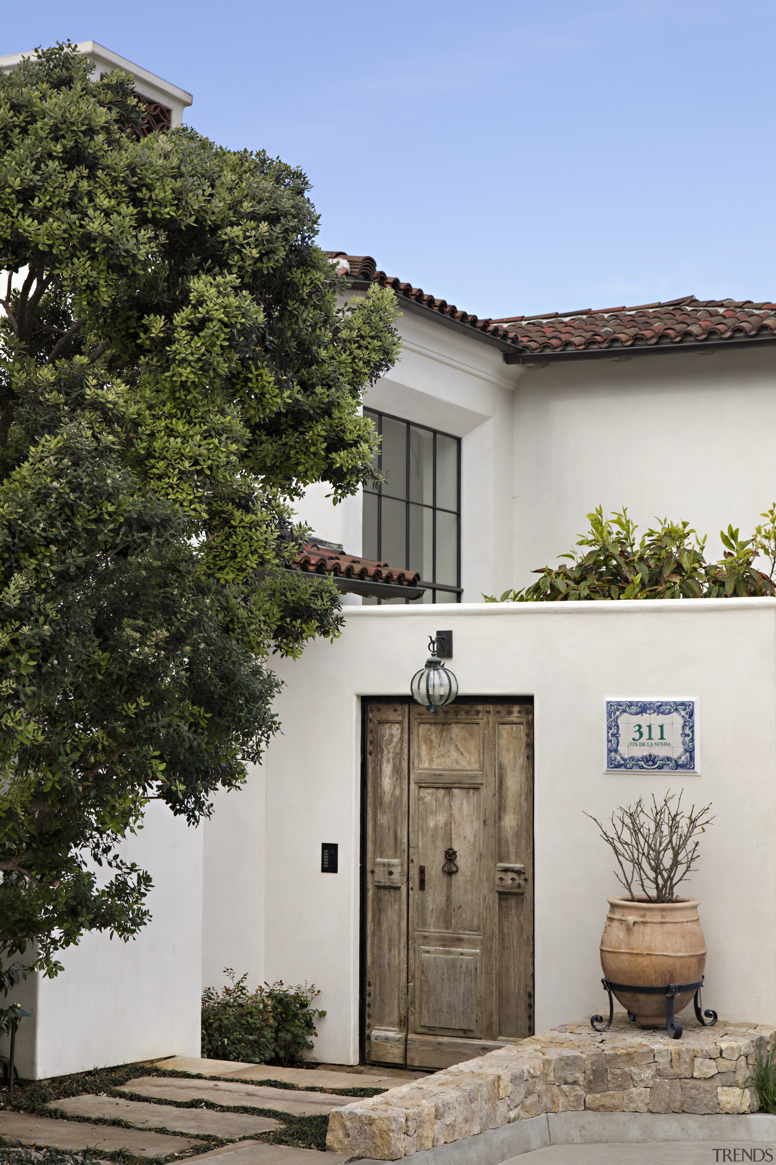 The front gate to the Spanish Colonial style 