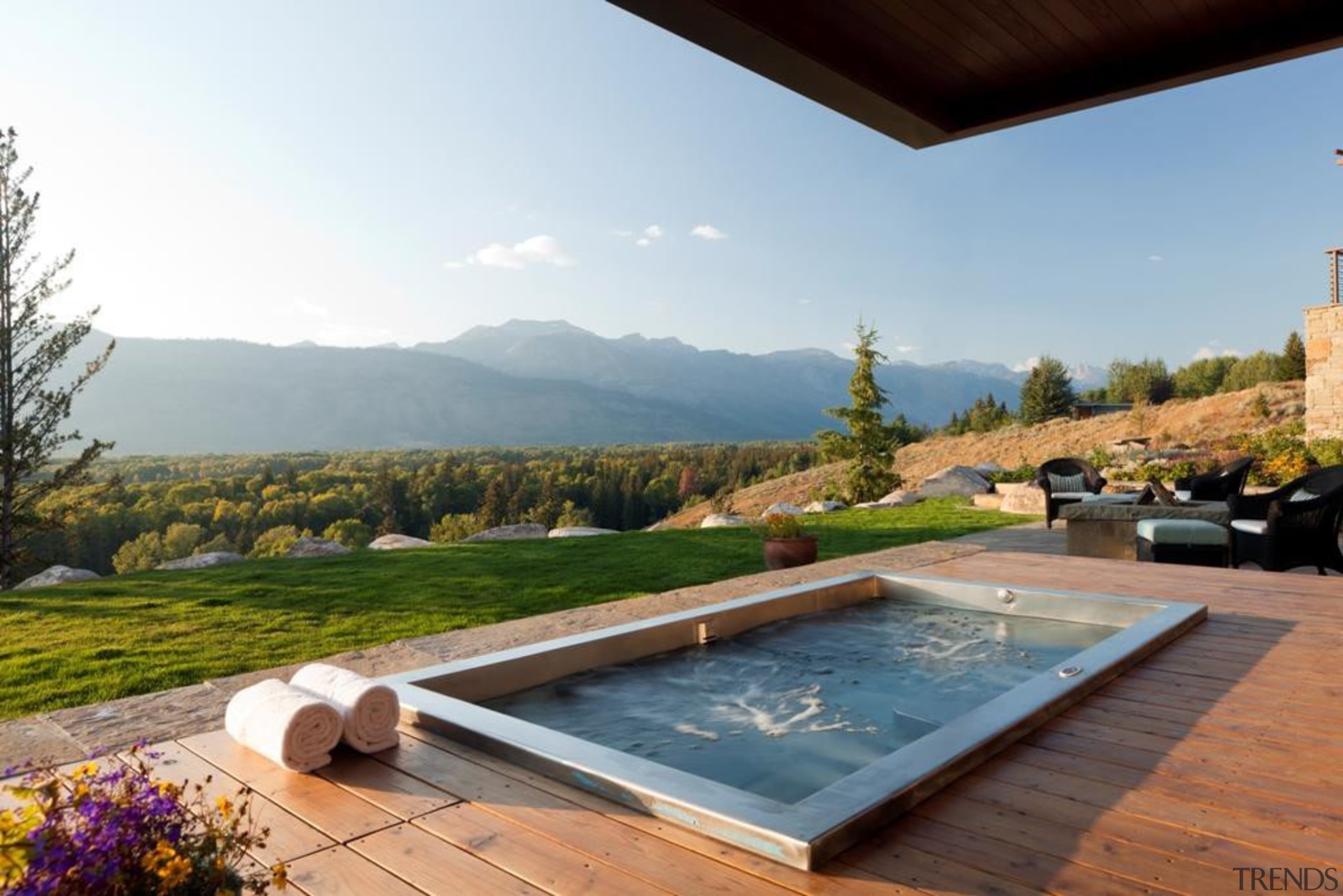 In Ground Stainless Steel Hot Tub - Luxury estate, home, house, leisure, property, real estate, swimming pool, villa, white