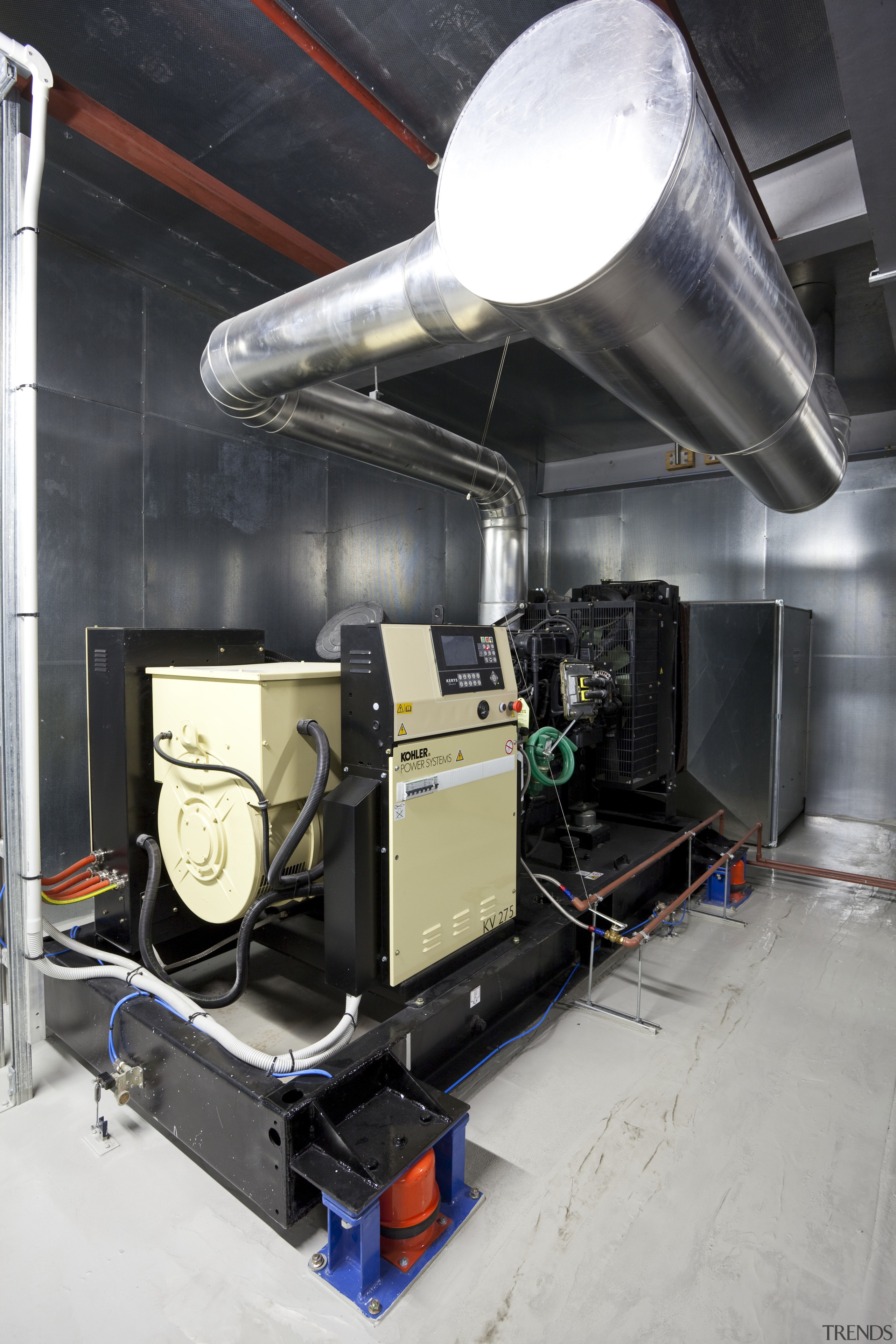 View of Britomart East project, for which Norman machine, technology, black, white