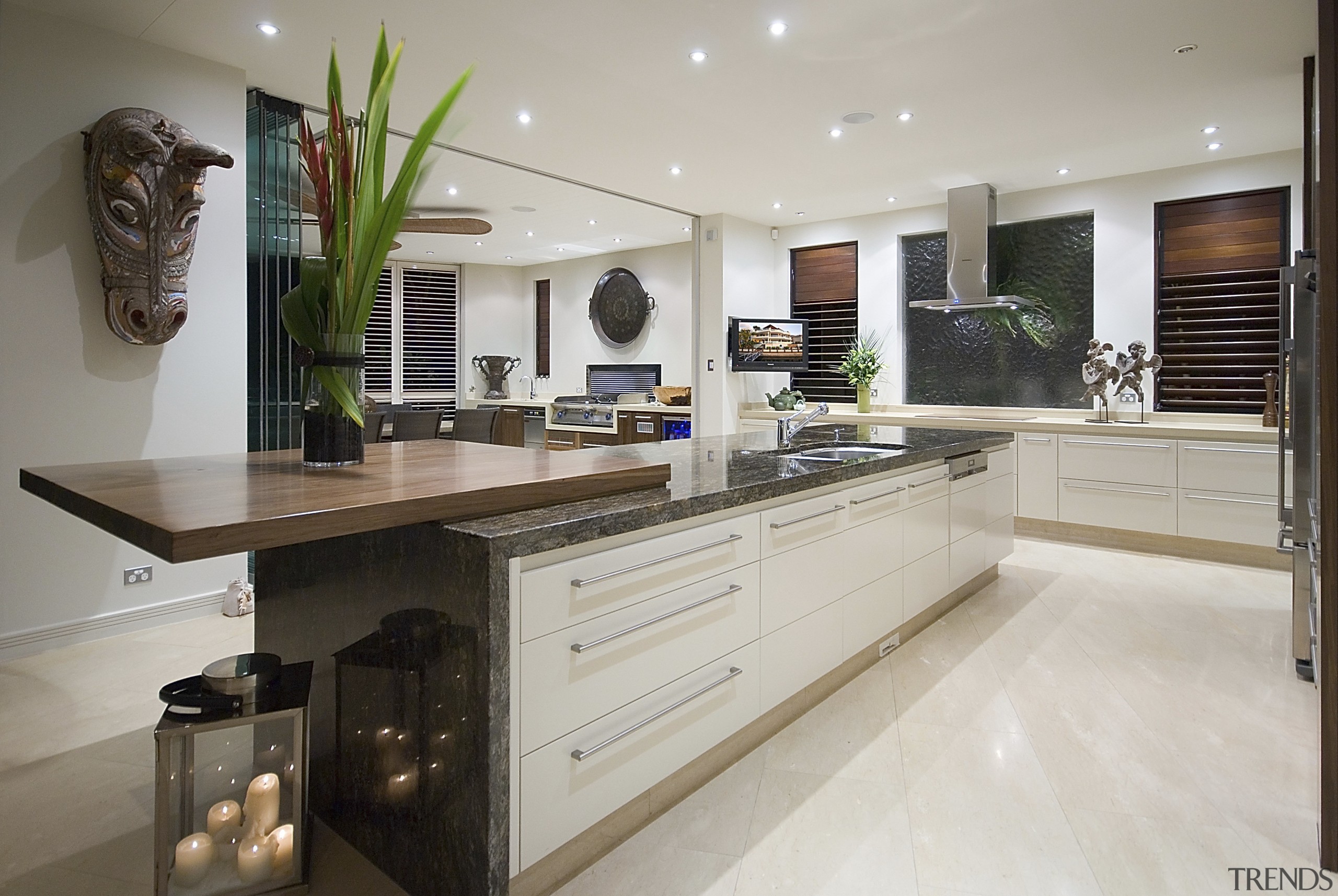 View of the kitchen area which features an countertop, cuisine classique, interior design, kitchen, gray