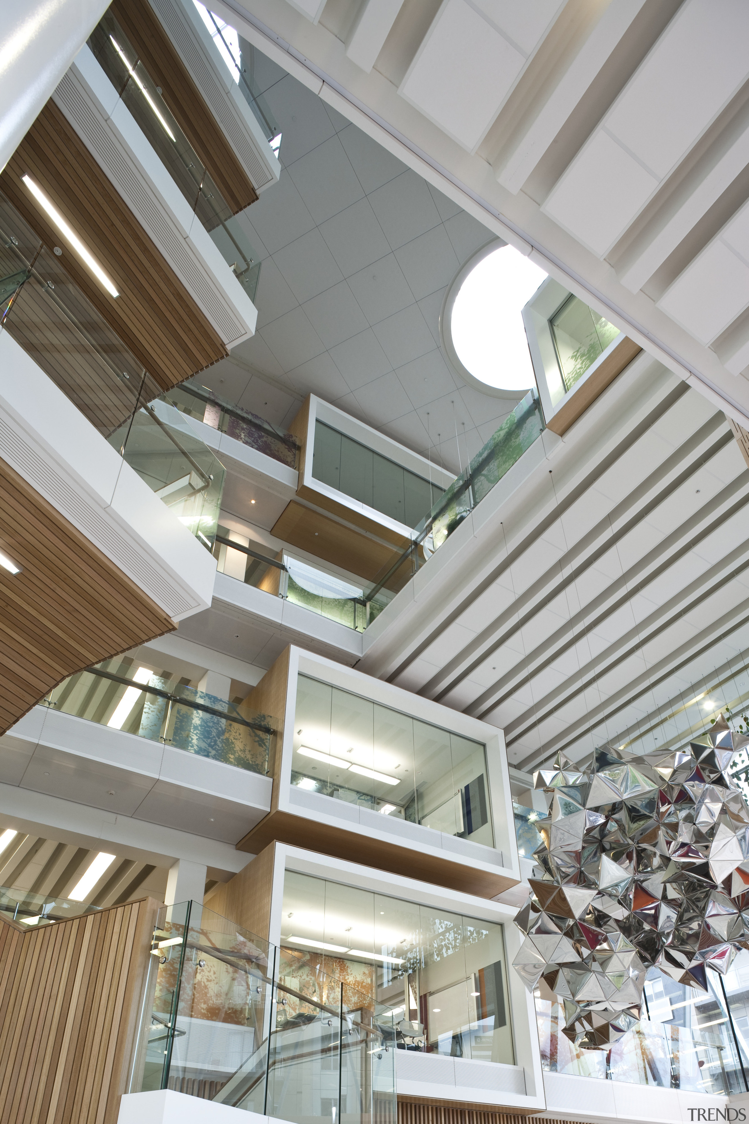 The engineering team from Stephenson &amp; Turner worked architecture, ceiling, daylighting, roof, gray