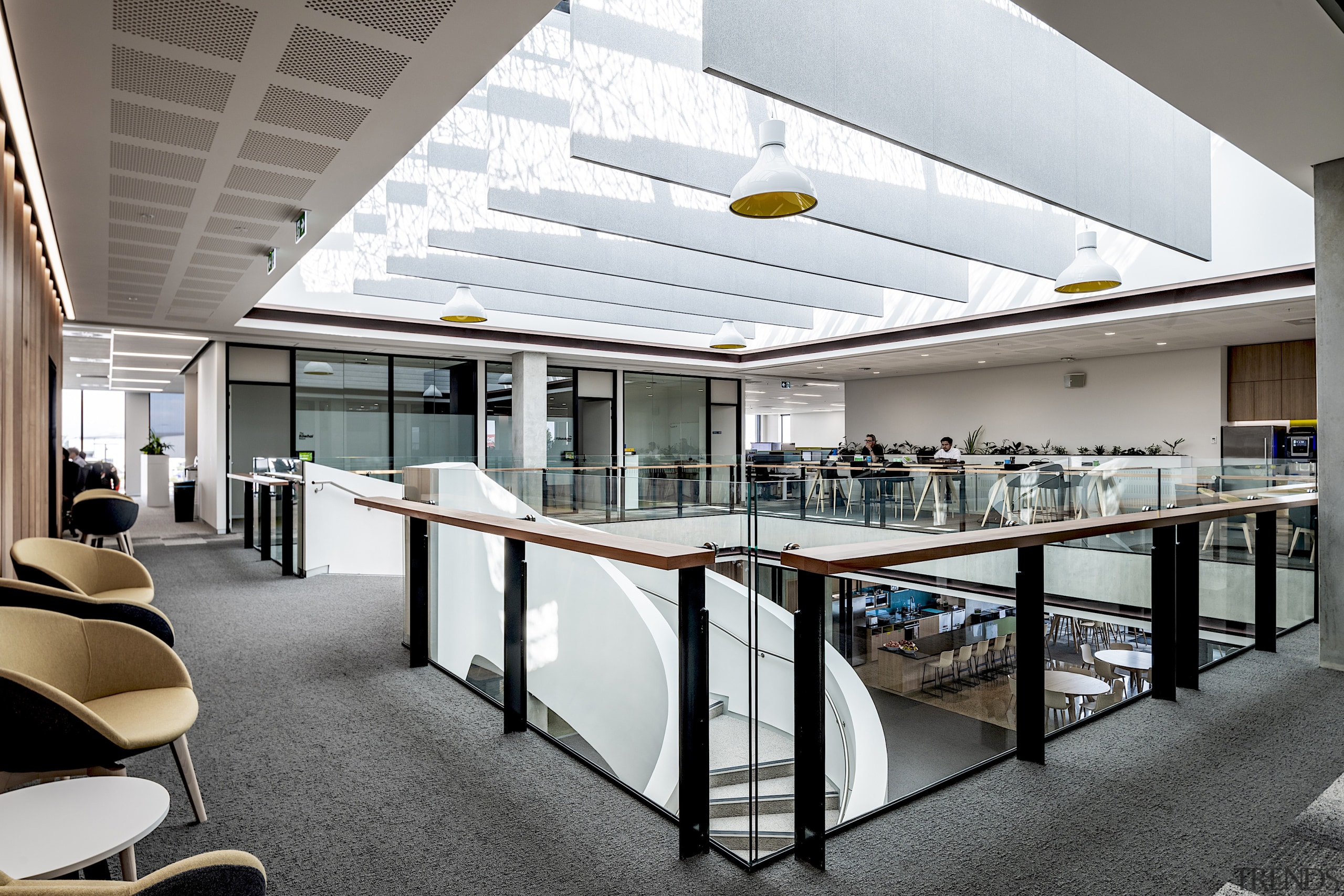 Upstairs meeting rooms also open onto the square 