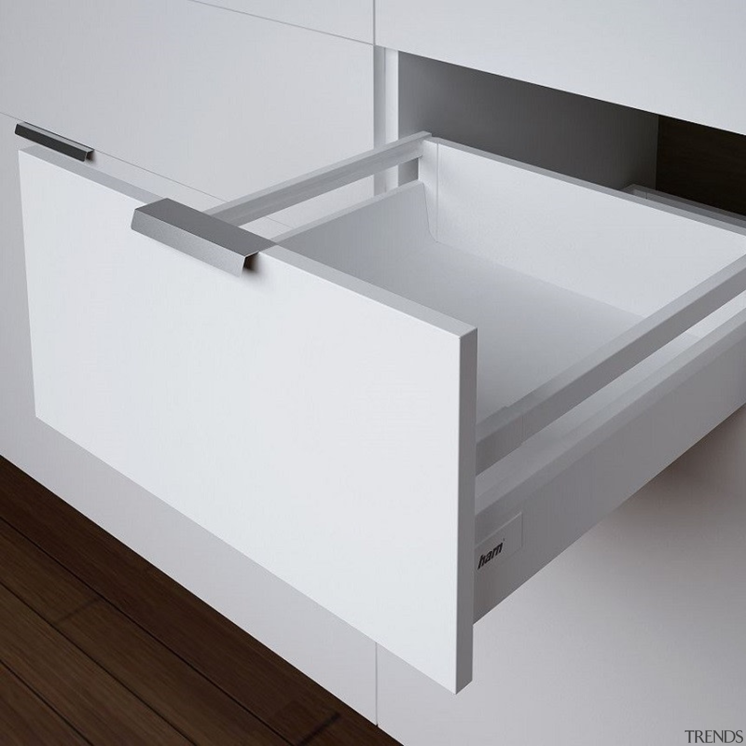 The MS model from Harn Ritma features a angle, bathroom sink, drawer, furniture, plumbing fixture, product, product design, sink, table, tap, gray