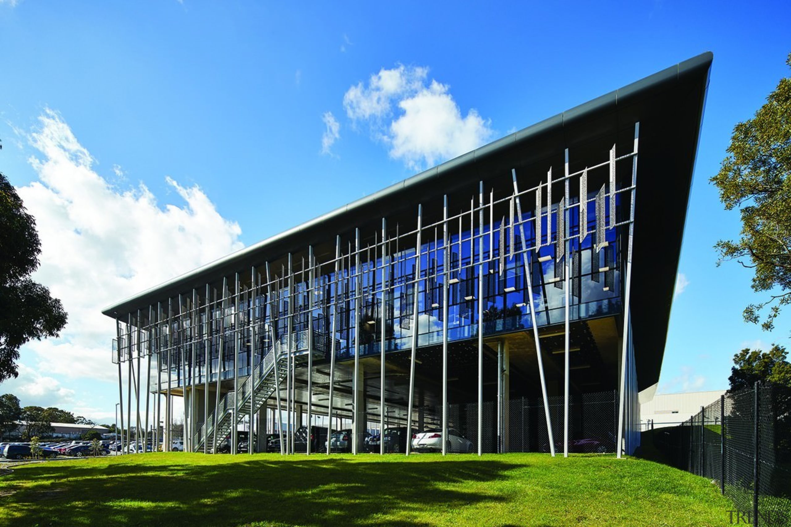 Architect: Gray PuksandPhotography by Peter Bennetts architecture, building, campus, commercial building, convention center, corporate headquarters, daytime, facade, grass, headquarters, house, mixed use, real estate, sky, structure, teal, black