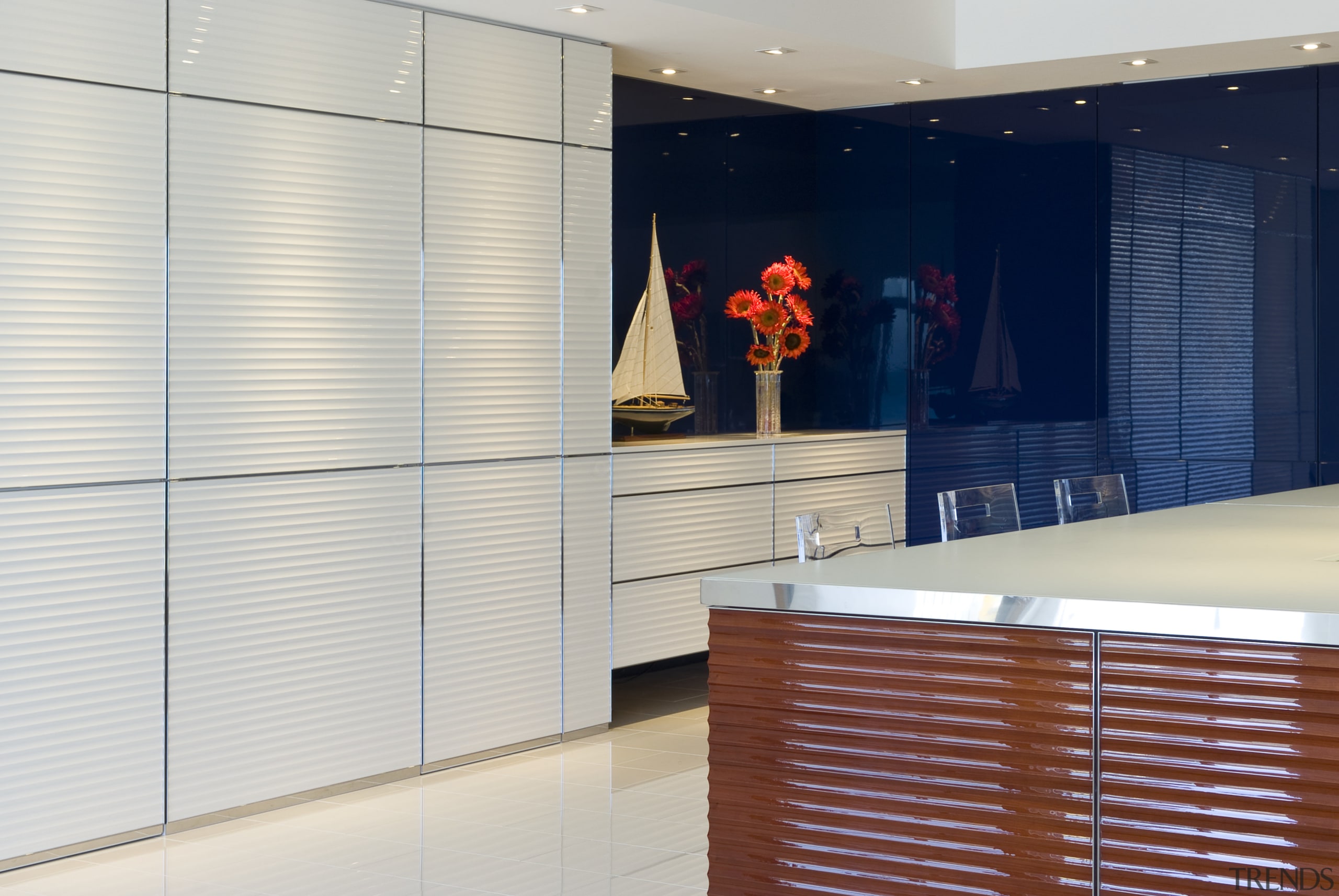 Urban Kitchen with a point of difference -Brian floor, flooring, furniture, glass, interior design, wall, window blind, window covering, gray