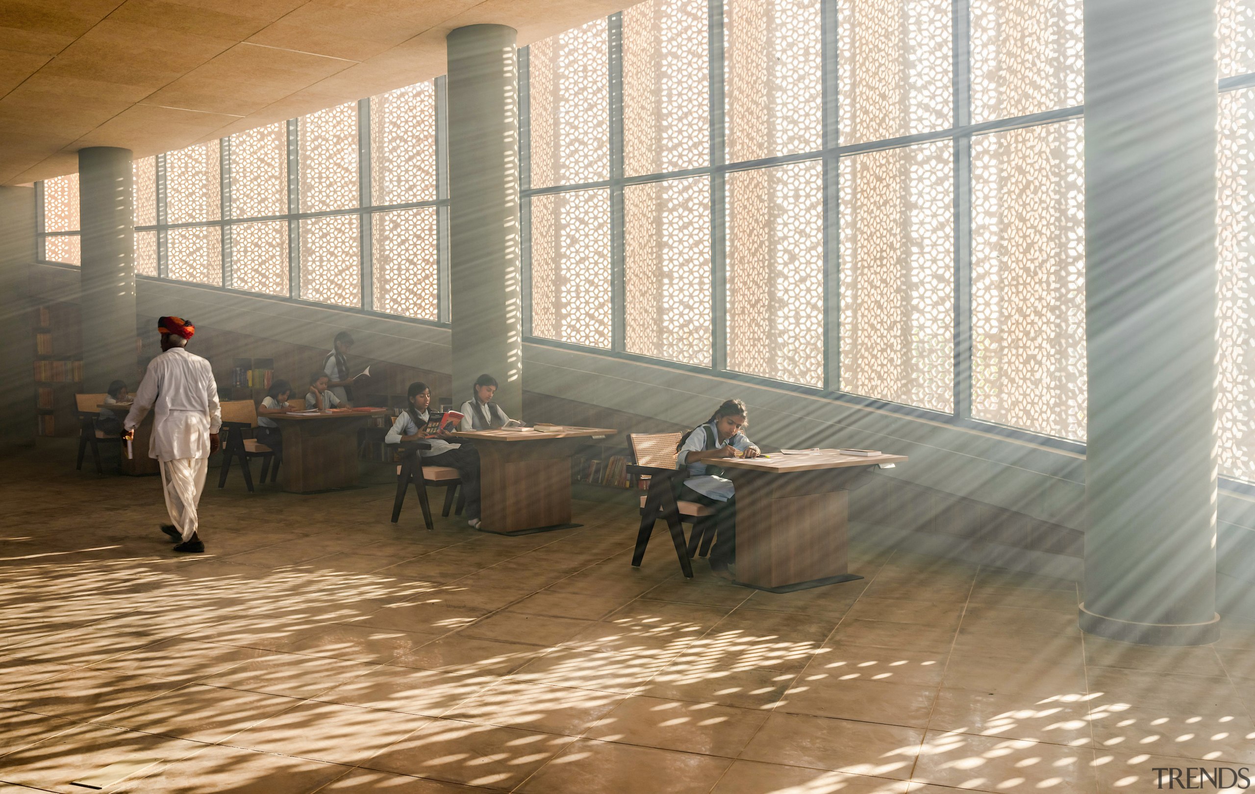 Natural light falling on study desks. - Sculptural 