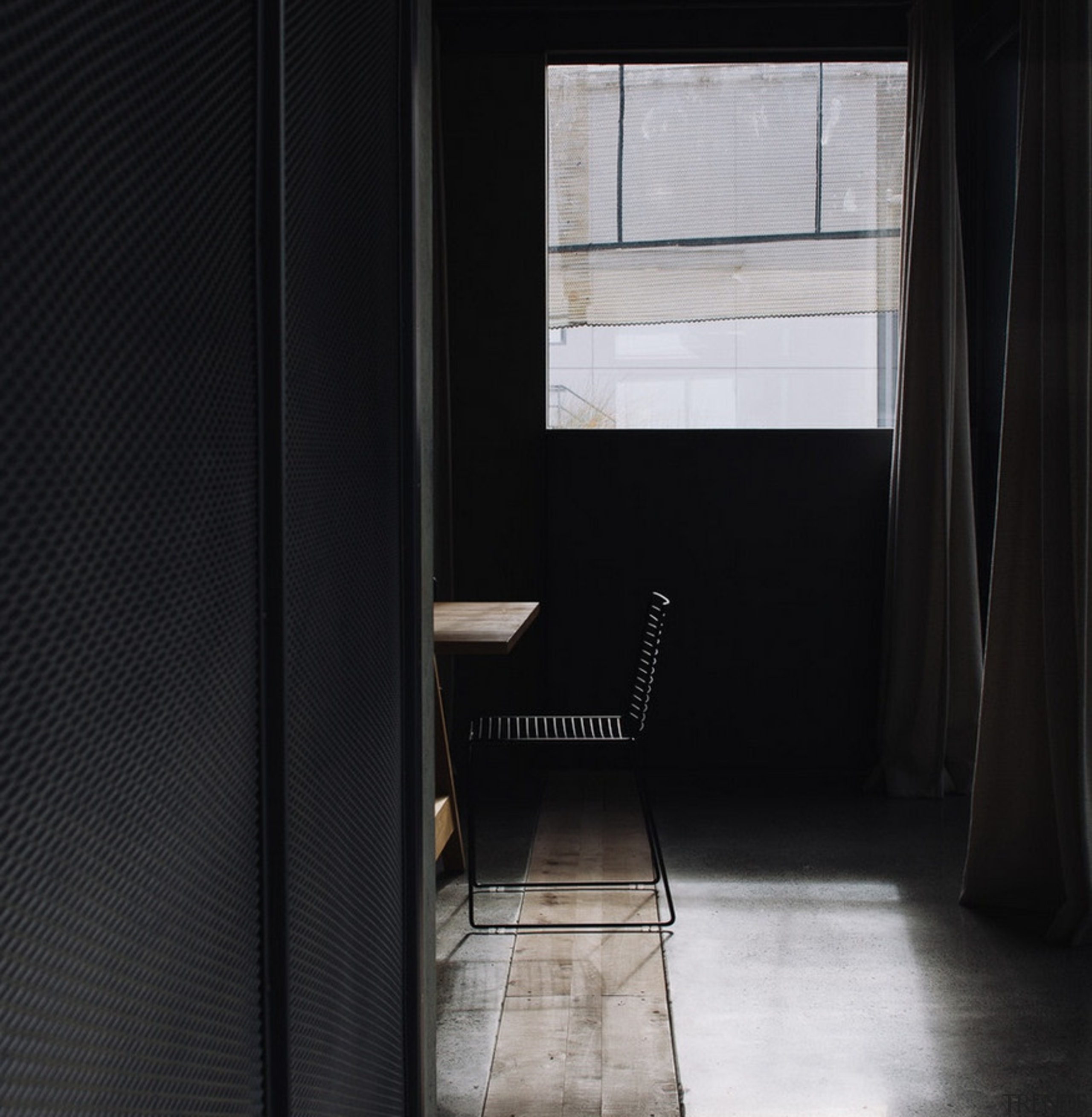 Winner of the Display Building Category at the architecture, door, floor, interior design, light, window, black