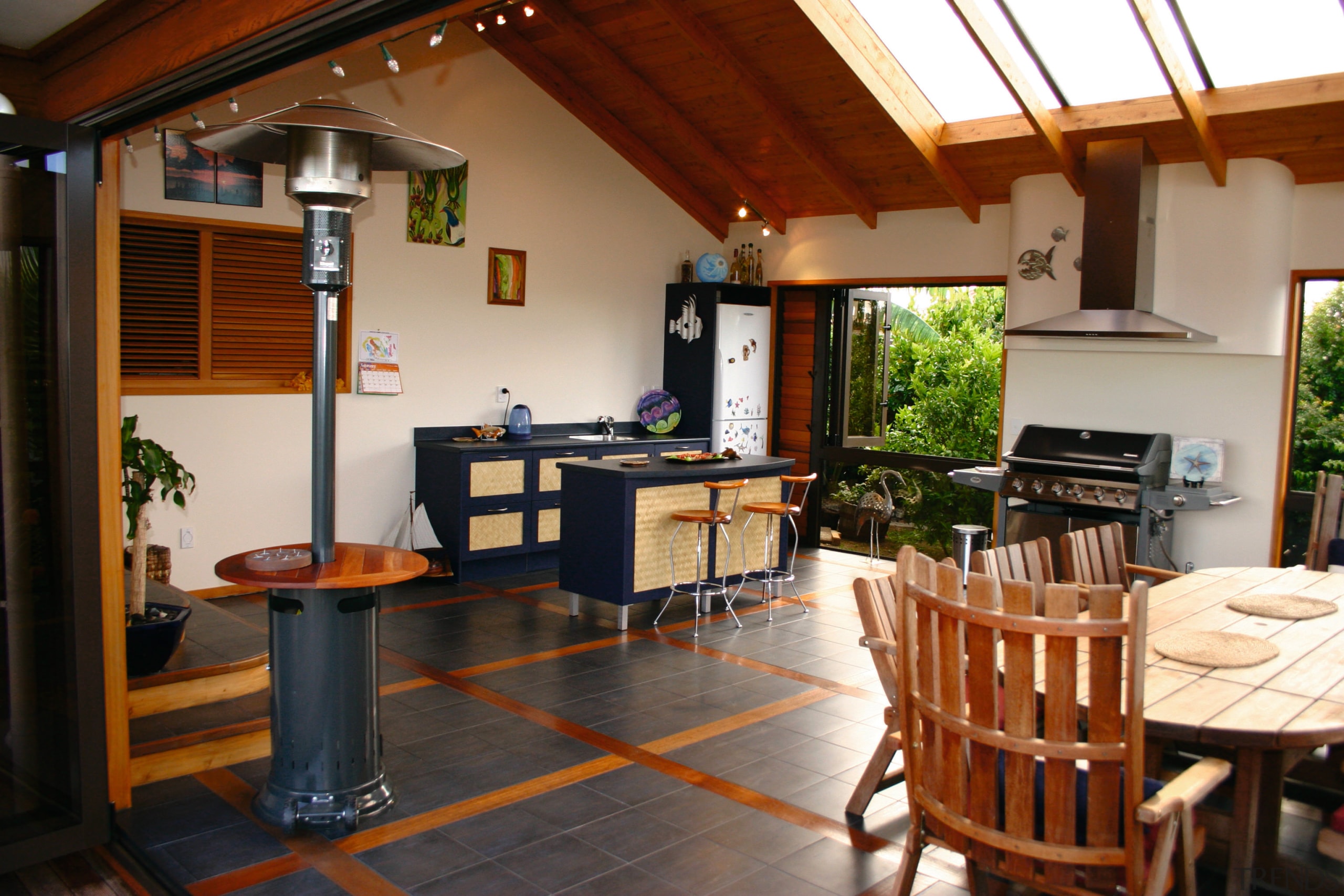 View of the kitchen &amp; dining area - real estate, brown, black