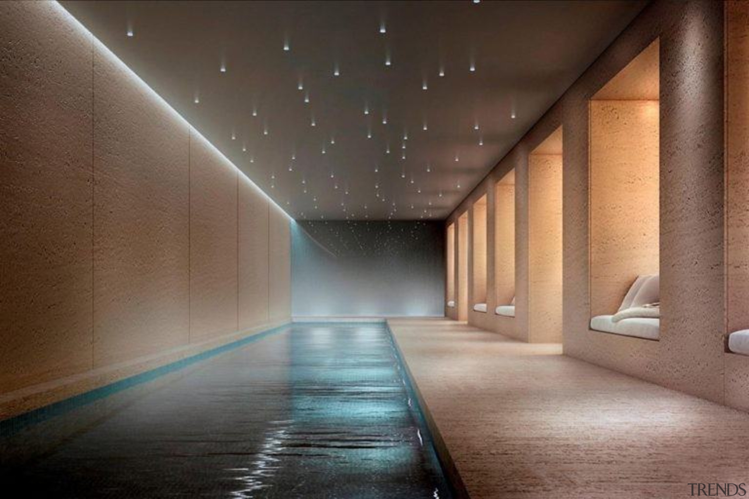 Original story from Trulia architecture, ceiling, daylighting, interior design, light, lighting, lobby, wall, brown