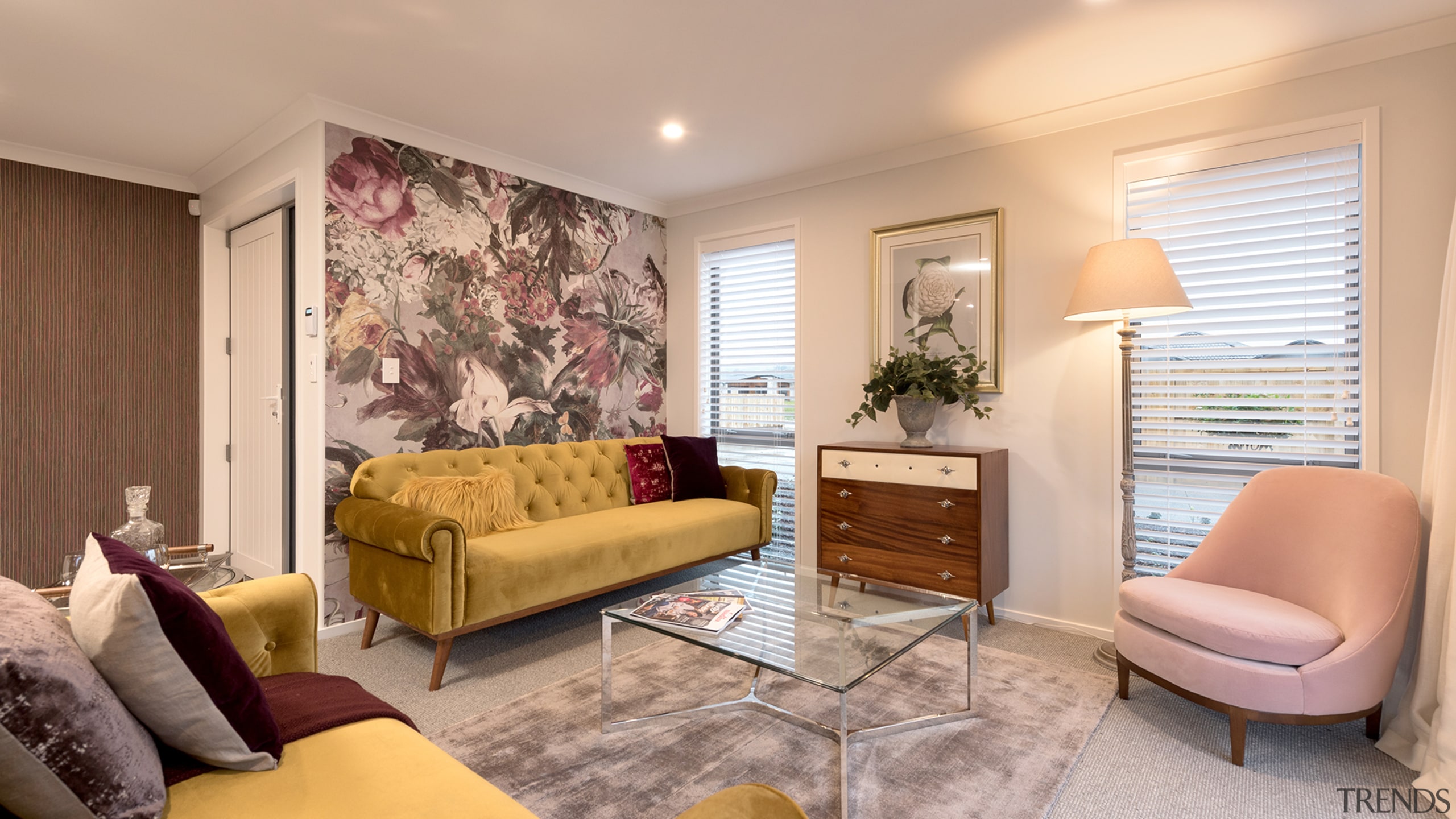 HER Lounge - ceiling | home | interior ceiling, home, interior design, living room, property, real estate, room, window, orange