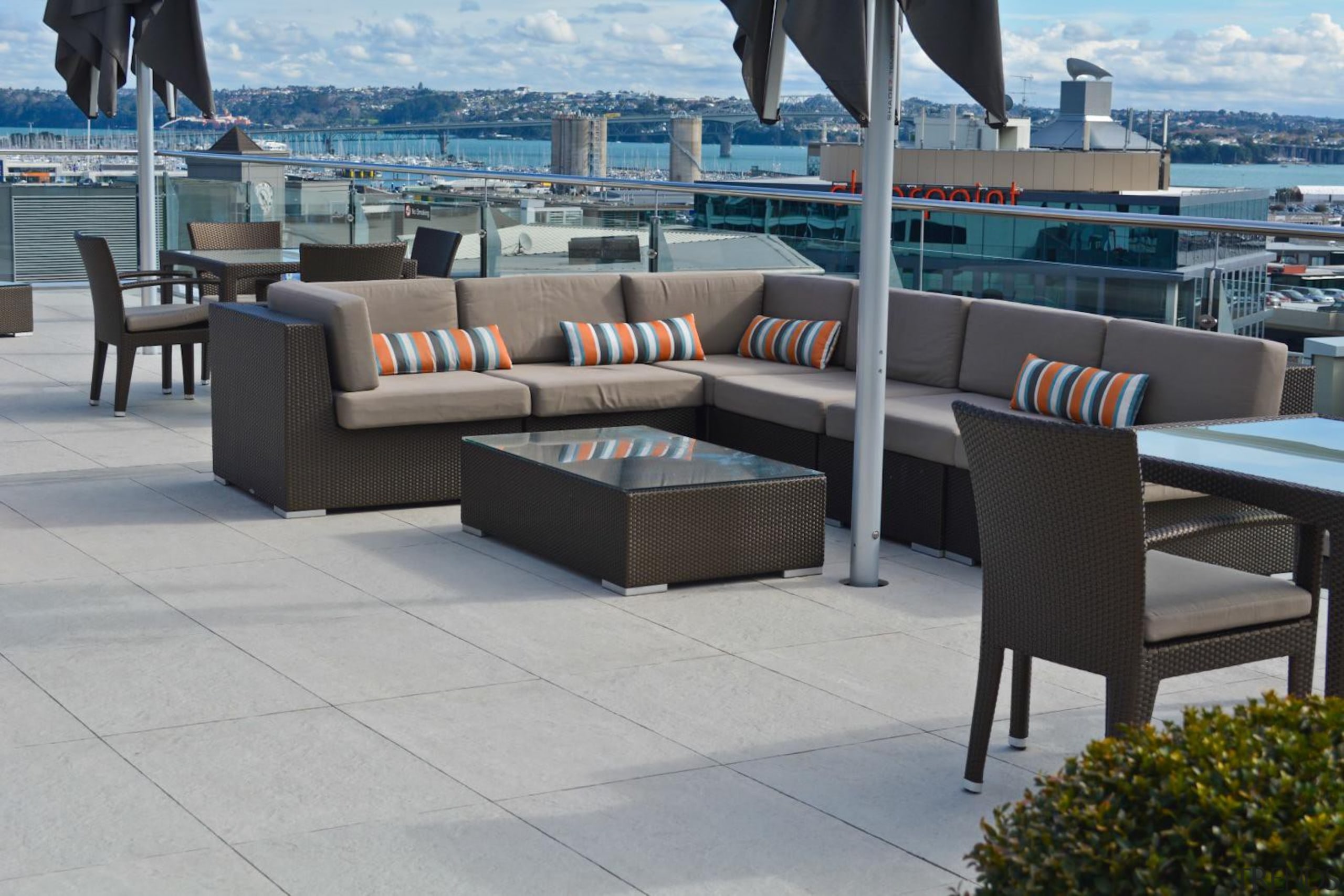 RAK Stone series outdoor tiles here in 600x900x20mm chair, furniture, table, gray