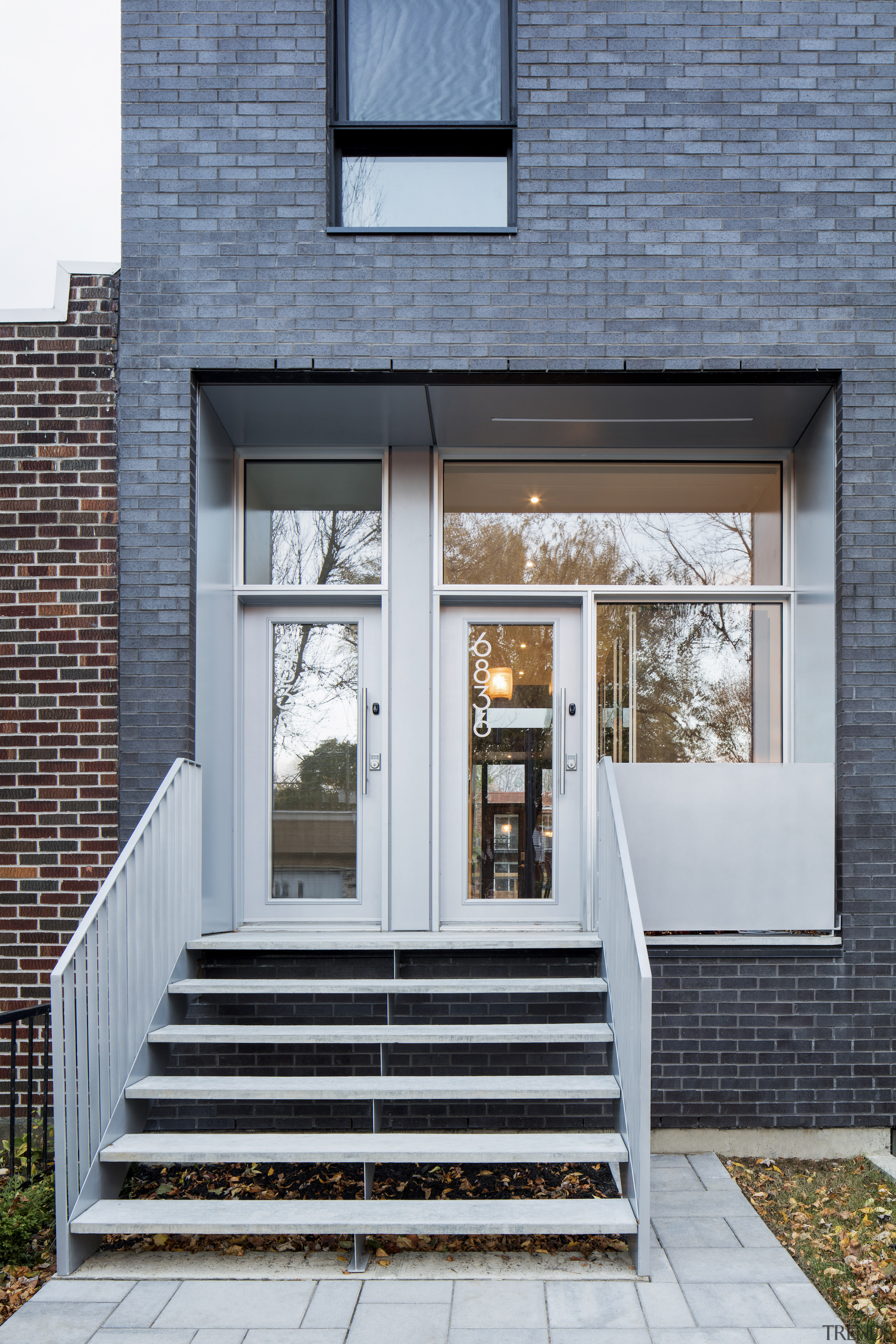 The new home's front steps are very much 