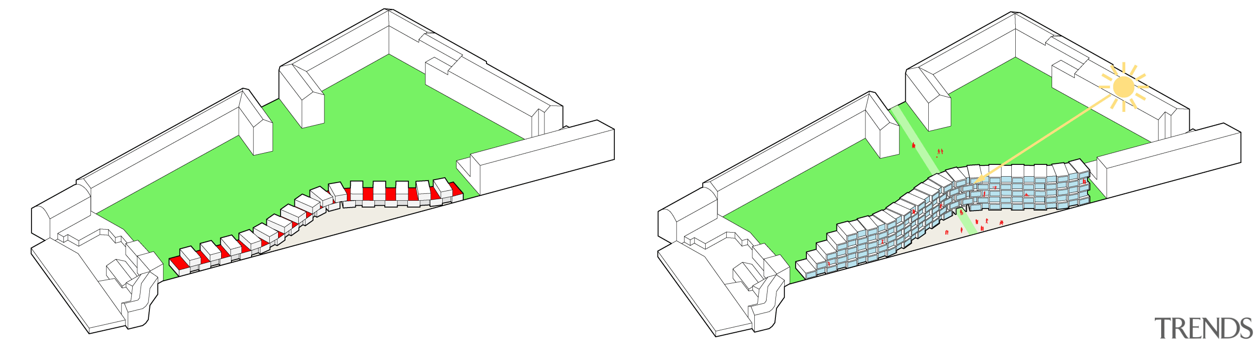 The affordable apartments at Dortheavej, Copenhagen consist of angle, area, design, diagram, line, plan, product, structure, white