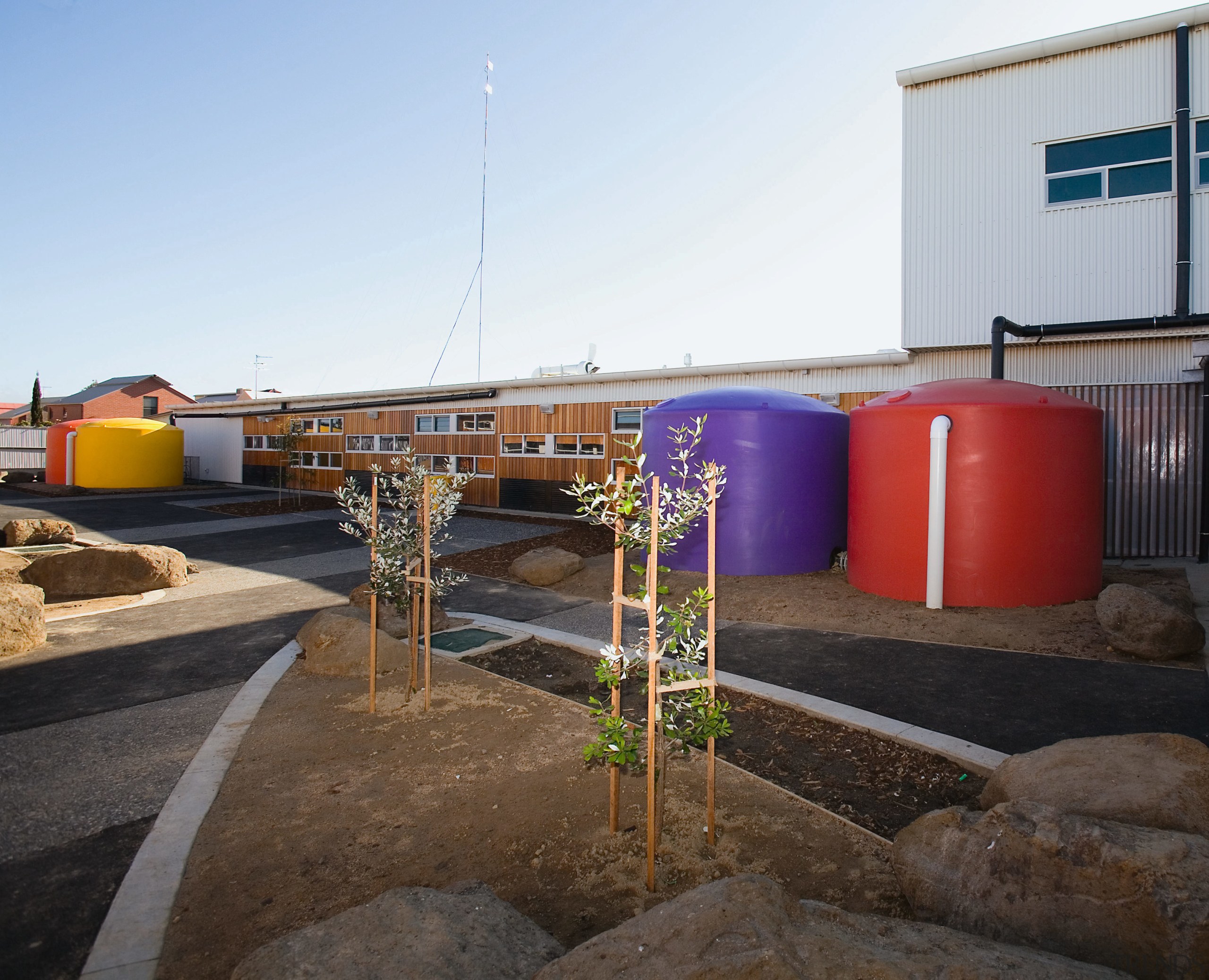 View of Williamstown High School in Melbourne. Designed architecture, house, real estate, white, black