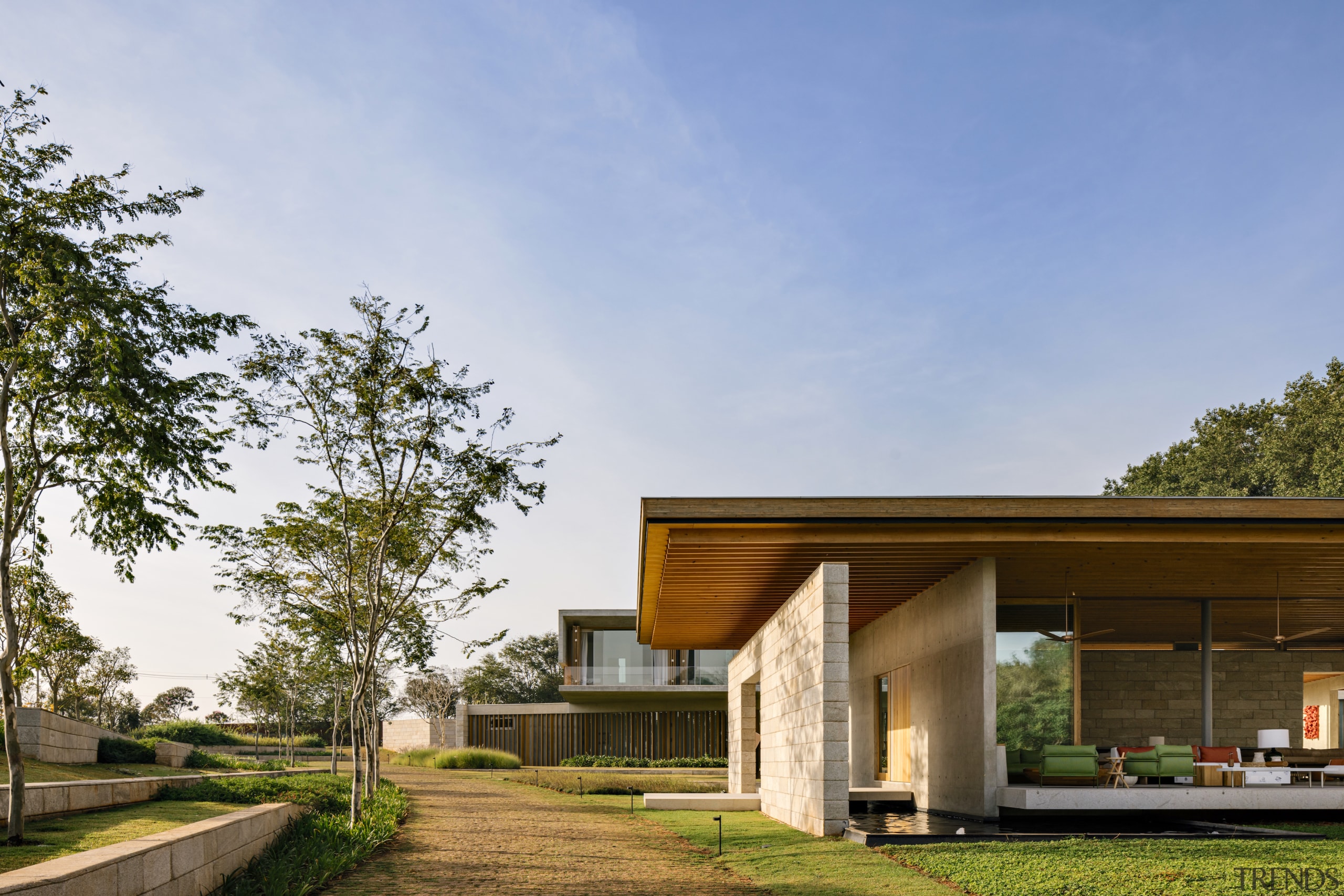 Taking in the main building and pavilion. - 