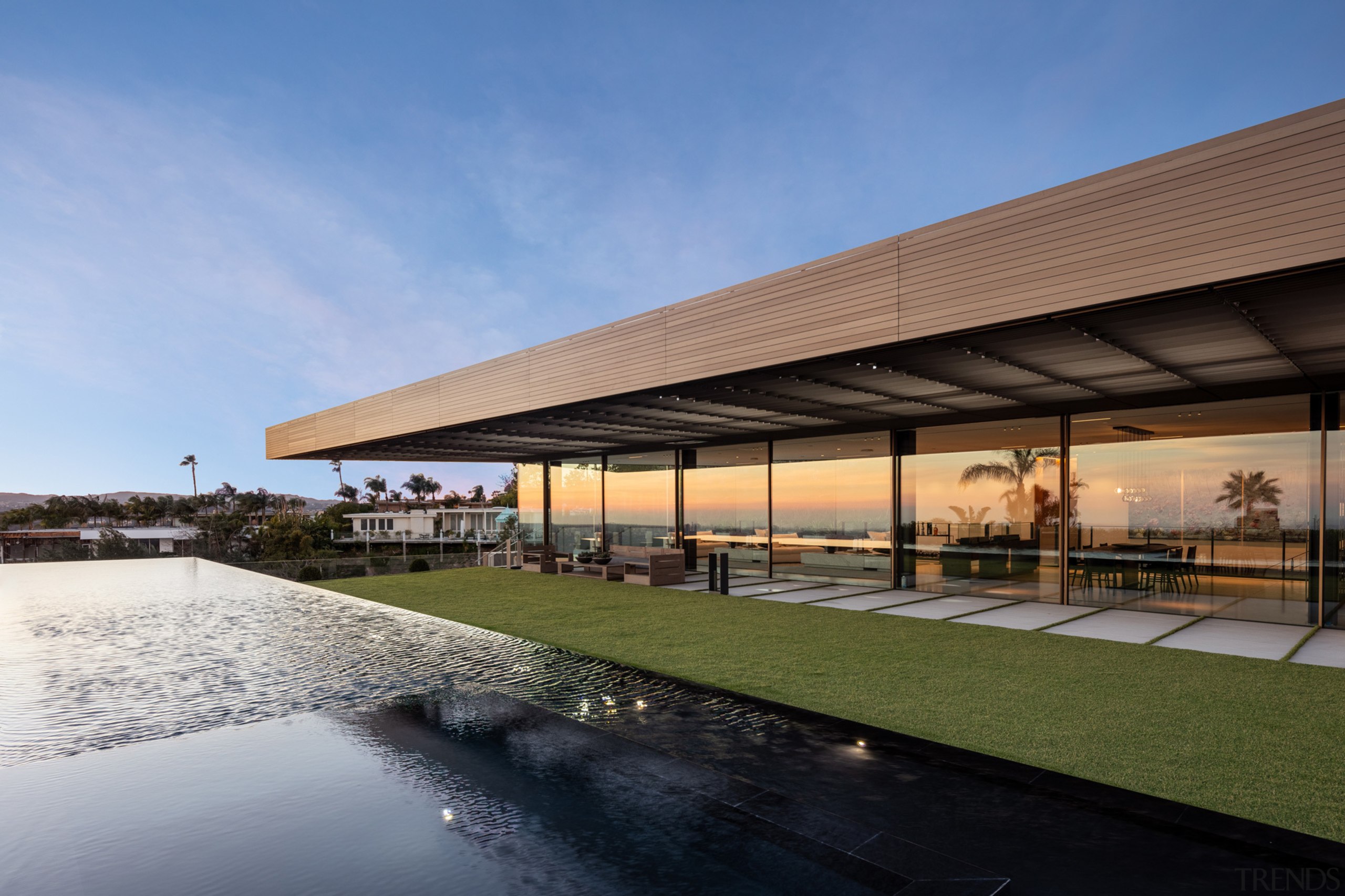 A breeze ruffles the surface of the south-side 