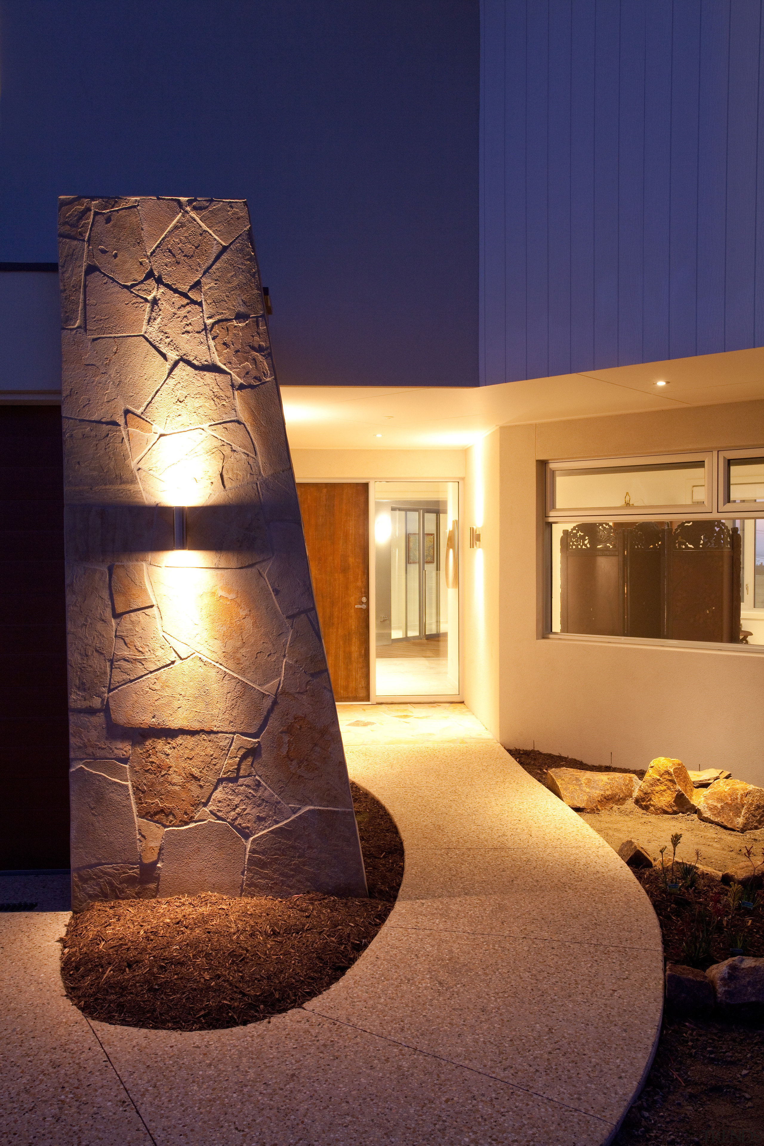 Contemporary family home by Graeme Alexander Homes architecture, home, interior design, lighting, tourist attraction, blue