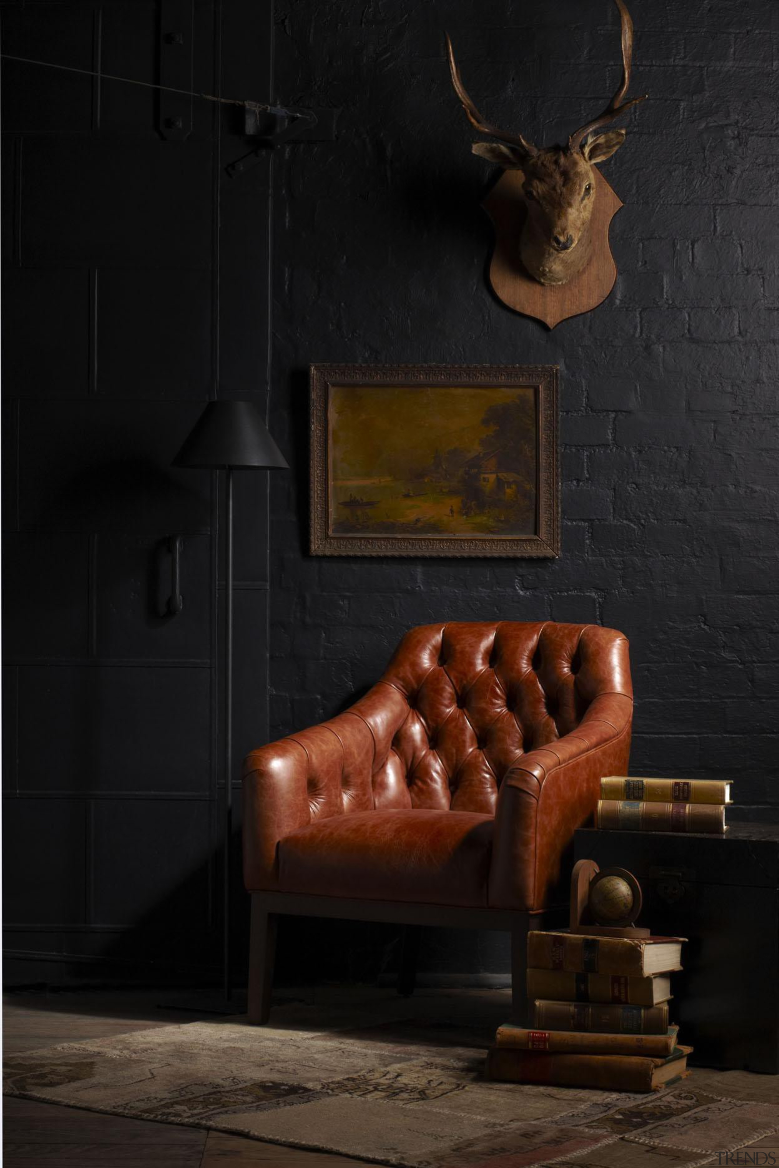 London CLlub - Thomas Maxwell Artisan Leather - chair, couch, furniture, interior design, lighting, still life, still life photography, wall, black