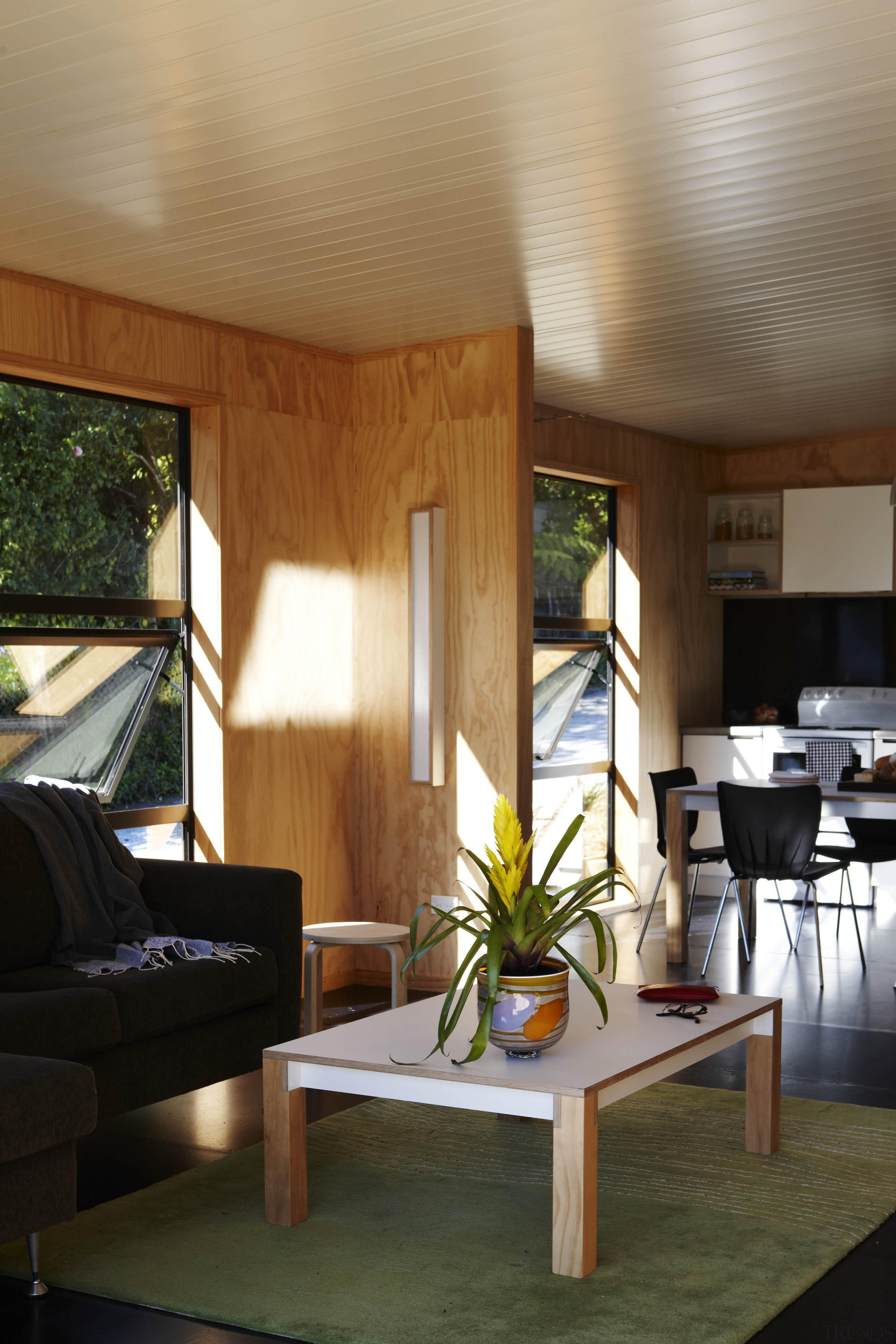 Waitakere Ranges - Studio 19 VisionWest Community Housing architecture, ceiling, home, house, interior design, living room, window, wood, brown