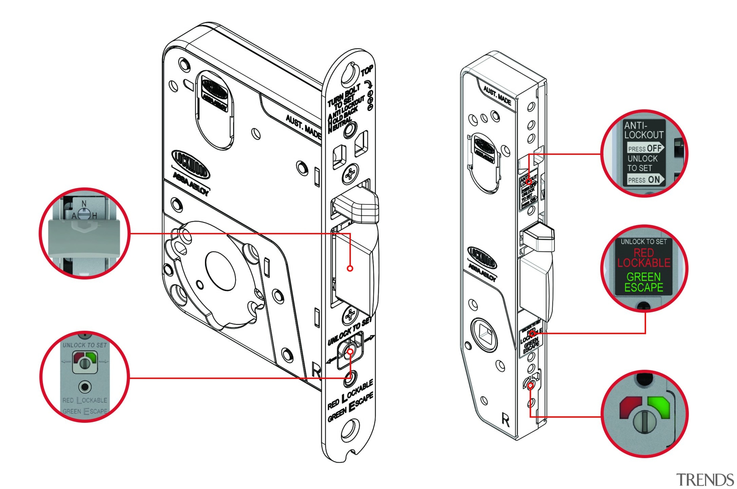 Selector 3700 Series Mortice Lock - ASSA ABLOY area, automotive design, design, diagram, drawing, font, hardware accessory, line, material, product, product design, technology, white