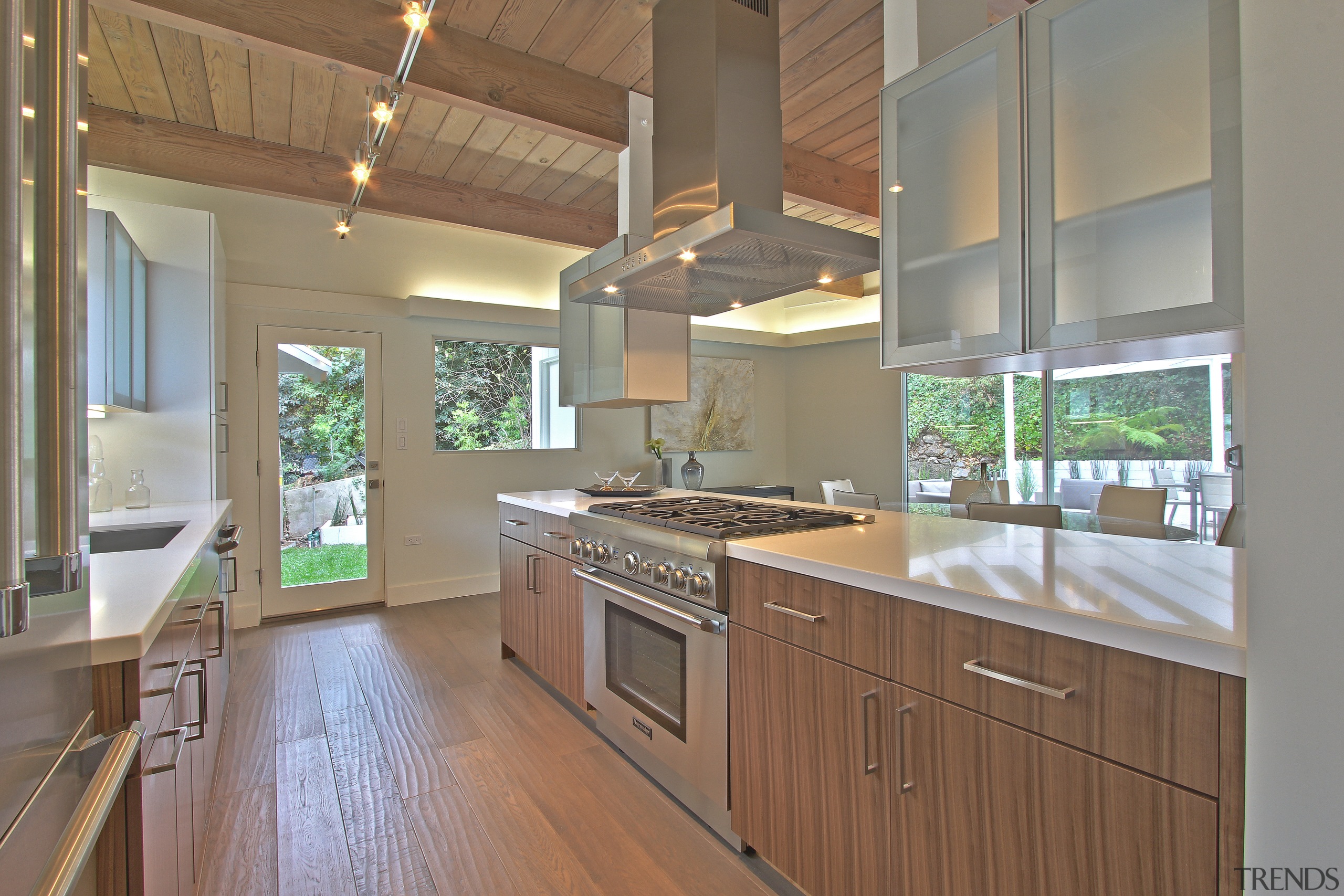 As an important part of this remodel, ceilings cabinetry, countertop, cuisine classique, estate, hardwood, home, interior design, kitchen, real estate, room, gray, brown