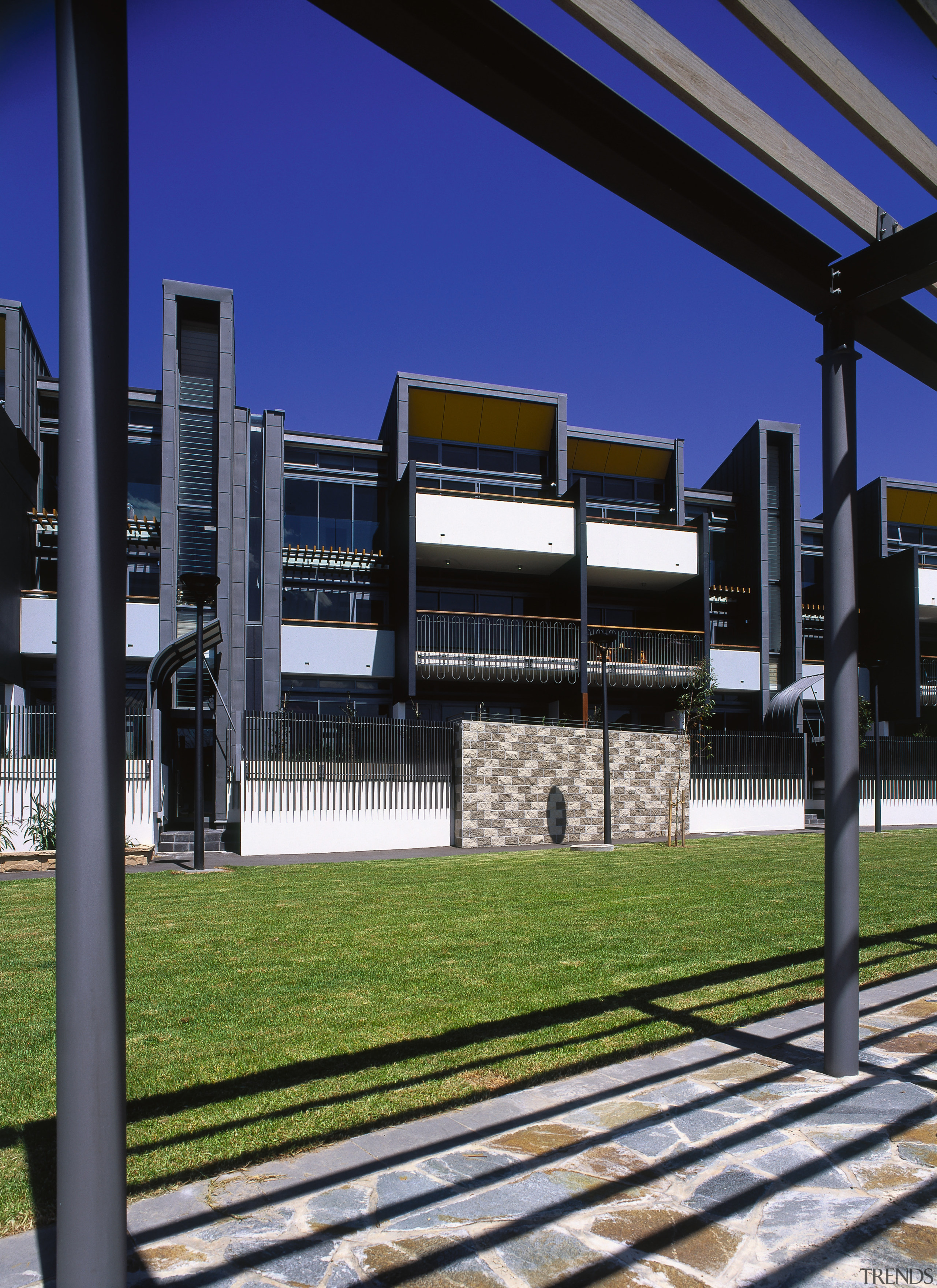 An exterior view of the exteriror building materials architecture, building, facade, residential area, structure, black