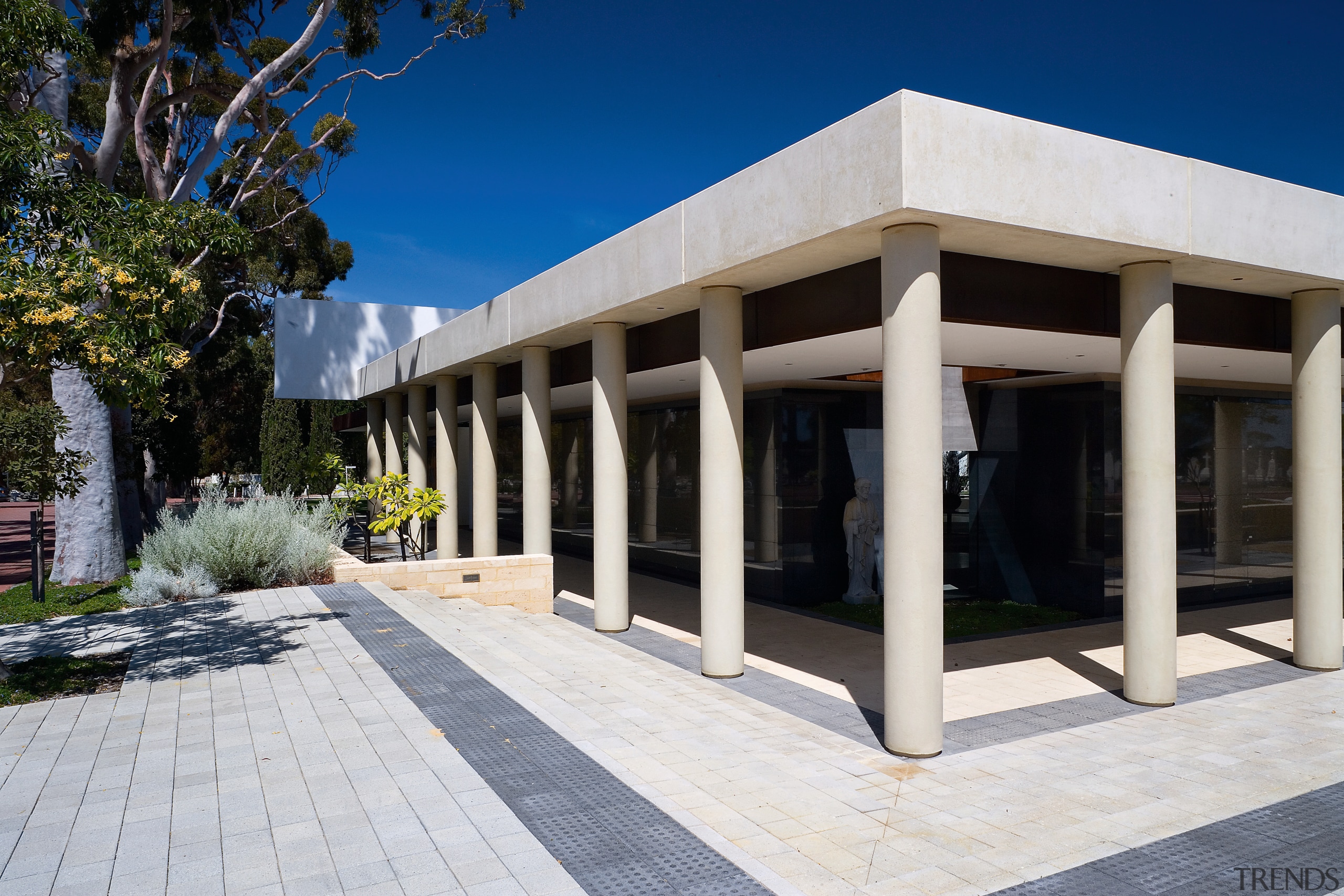 Exterior view of the freemantle Mausoleum featuring glass architecture, building, facade, real estate