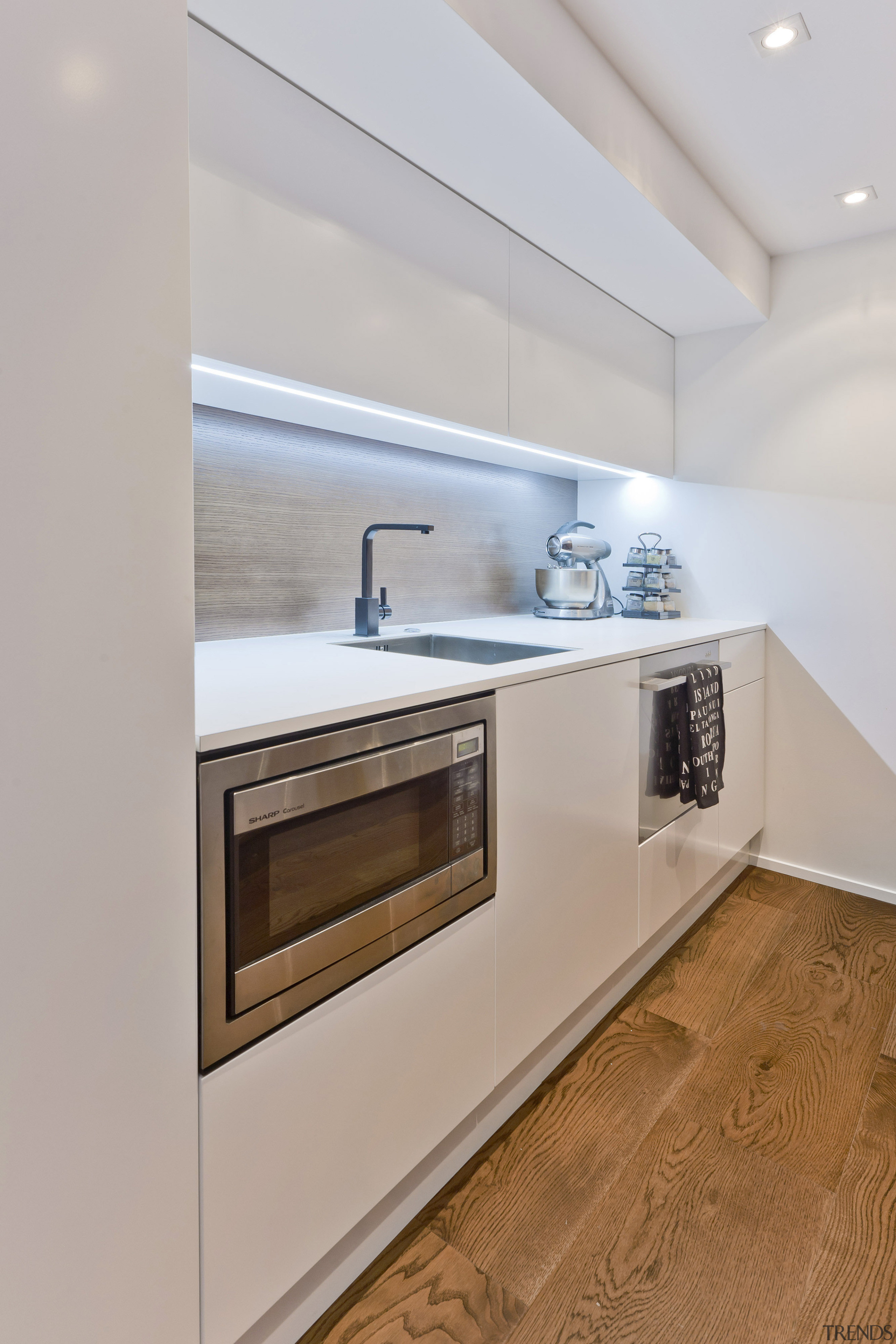 A view of the kitchen prior to the cabinetry, countertop, home appliance, interior design, kitchen, gray