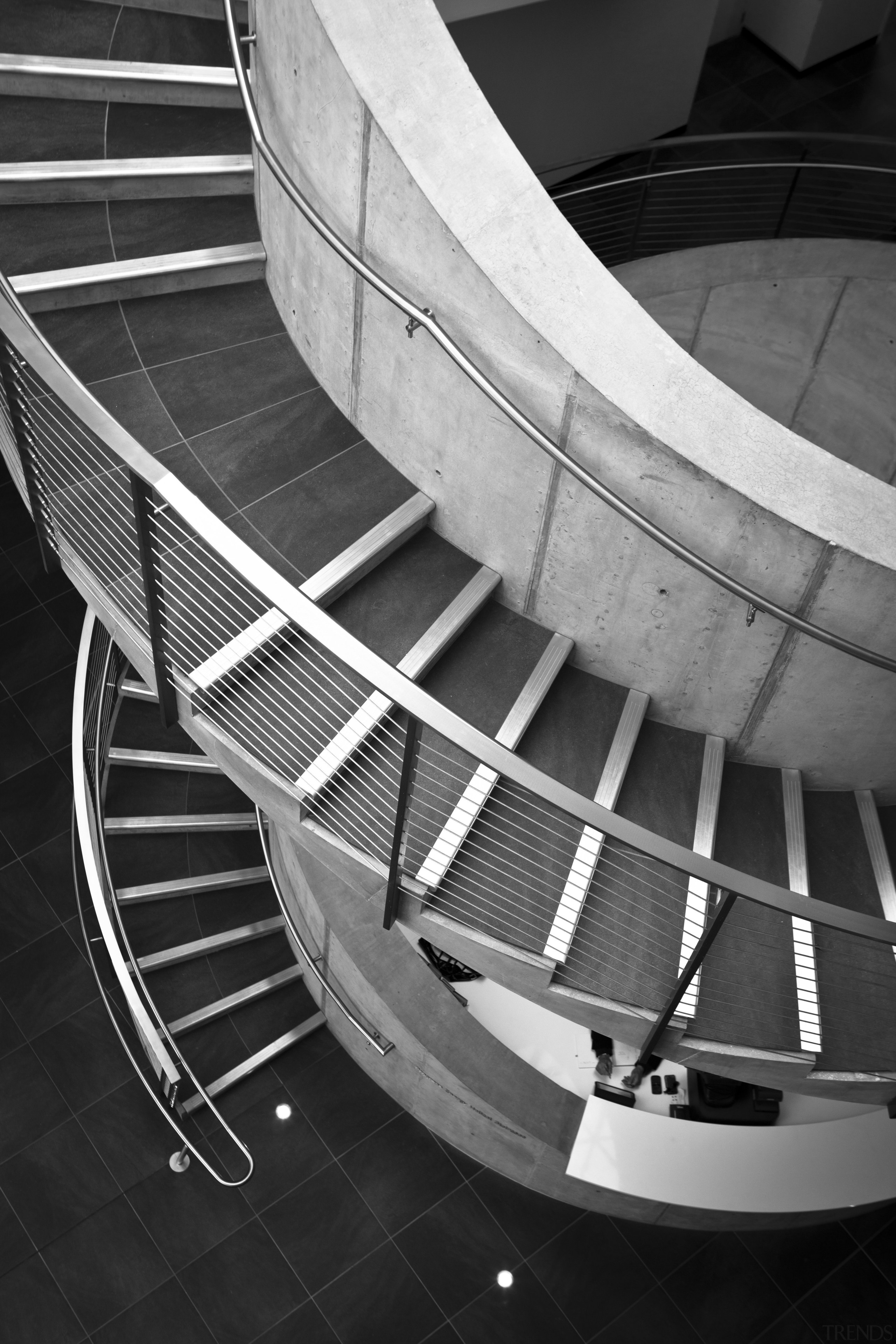 View of new art museum designed to house angle, architecture, black, black and white, daylighting, line, monochrome, monochrome photography, photography, product, product design, spoke, steel, structure, tire, wheel, black